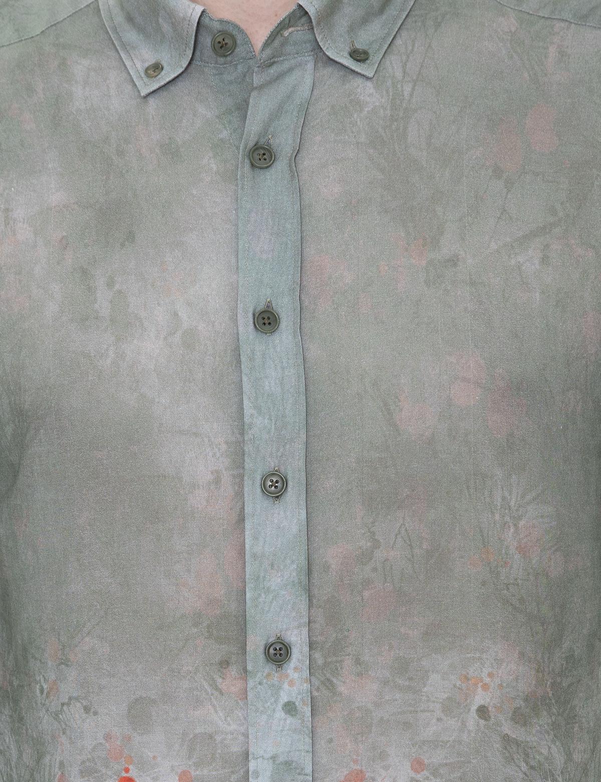 Haki Slim Fit Uzun Kollu Gömlek - 50250955008