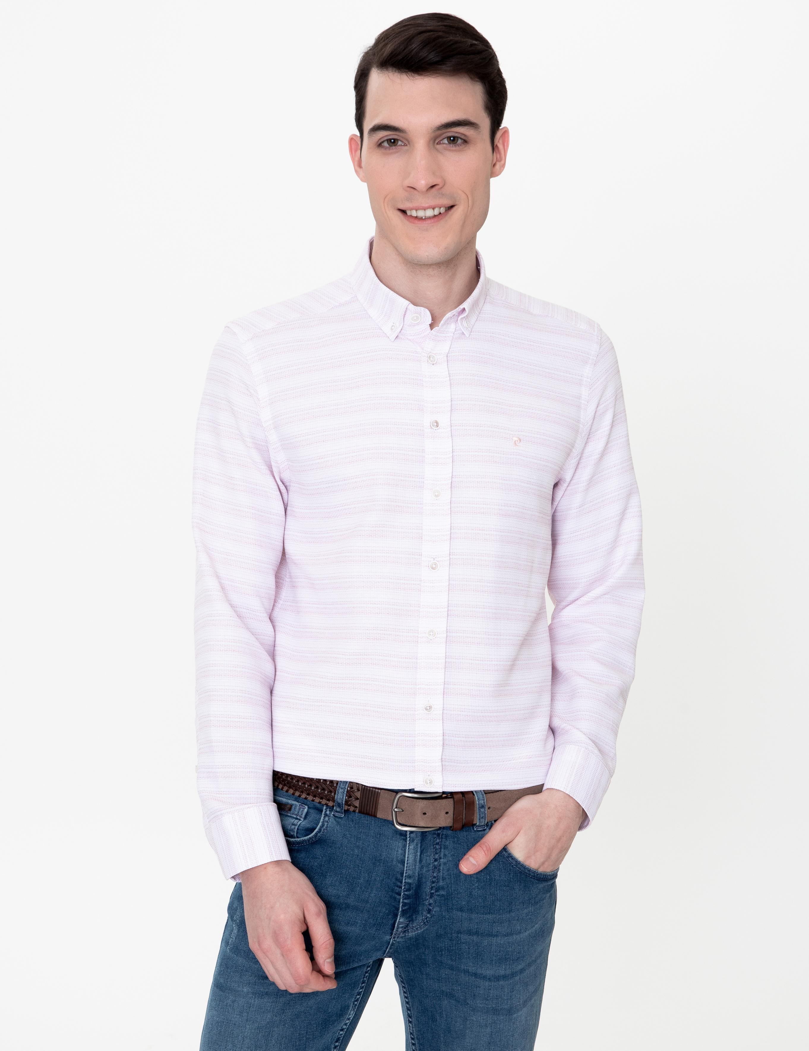 Gül Kurusu Slim Fit Uzun Kollu Gömlek