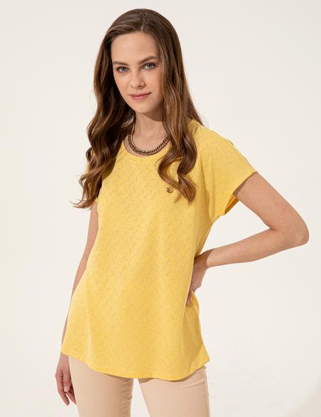 Sarı Comfort Fit Tişört - 50246274043