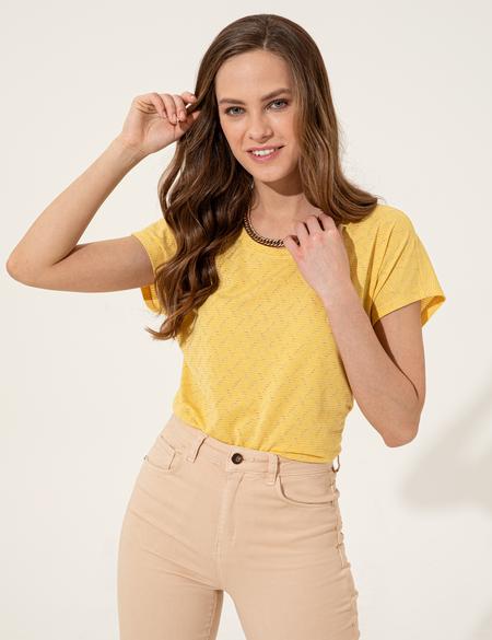 Sarı Comfort Fit Tişört - 50246274043