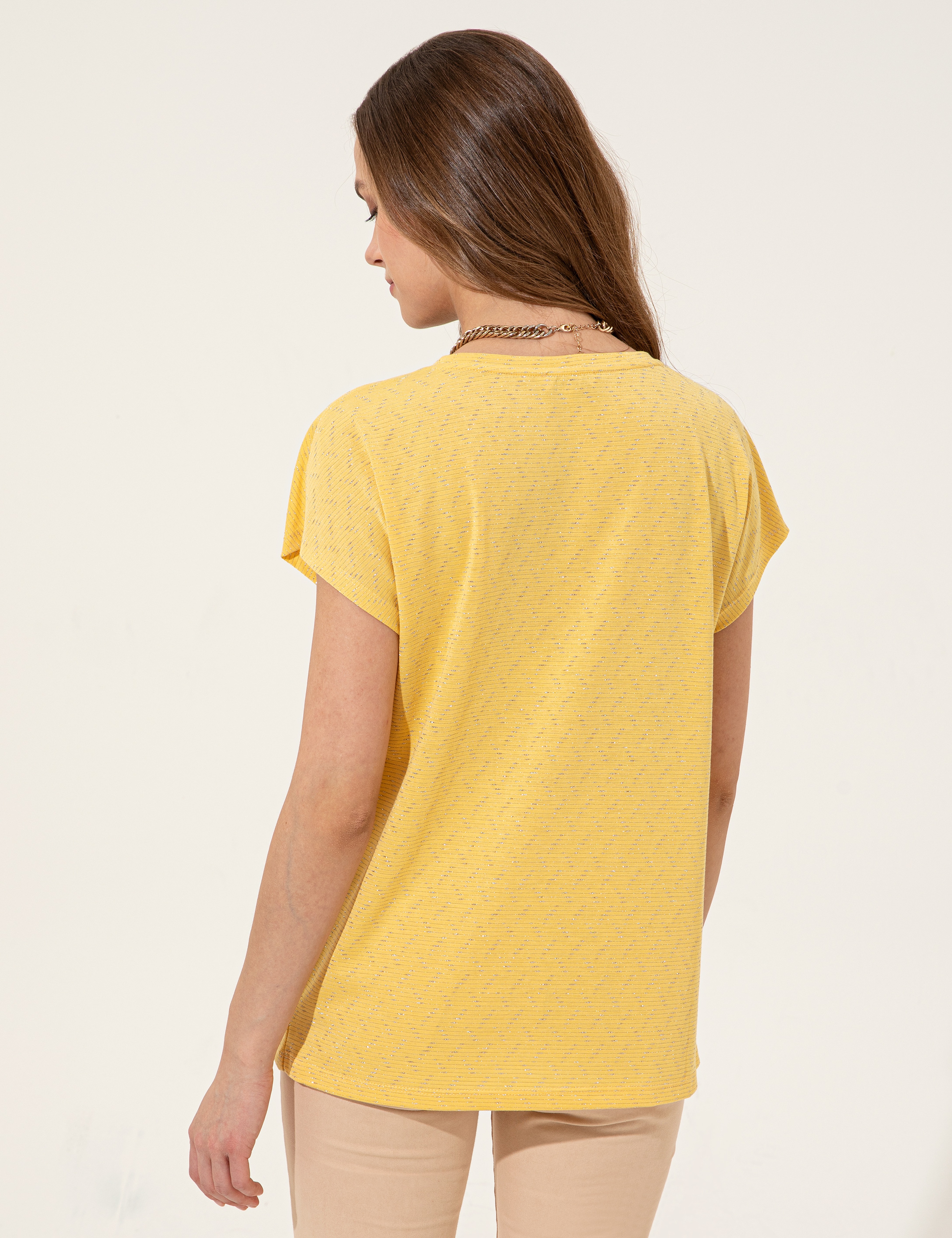 Sarı Comfort Fit Tişört - Image 6