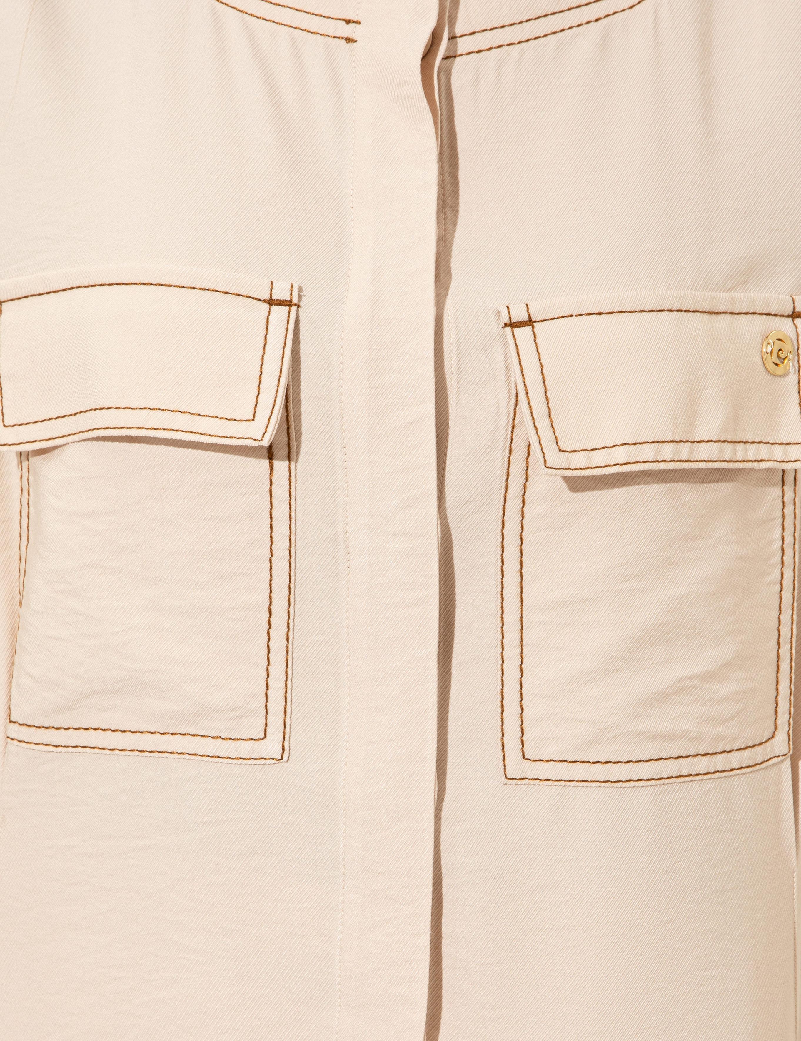 Krem Crop Top Uzun Kollu Gömlek