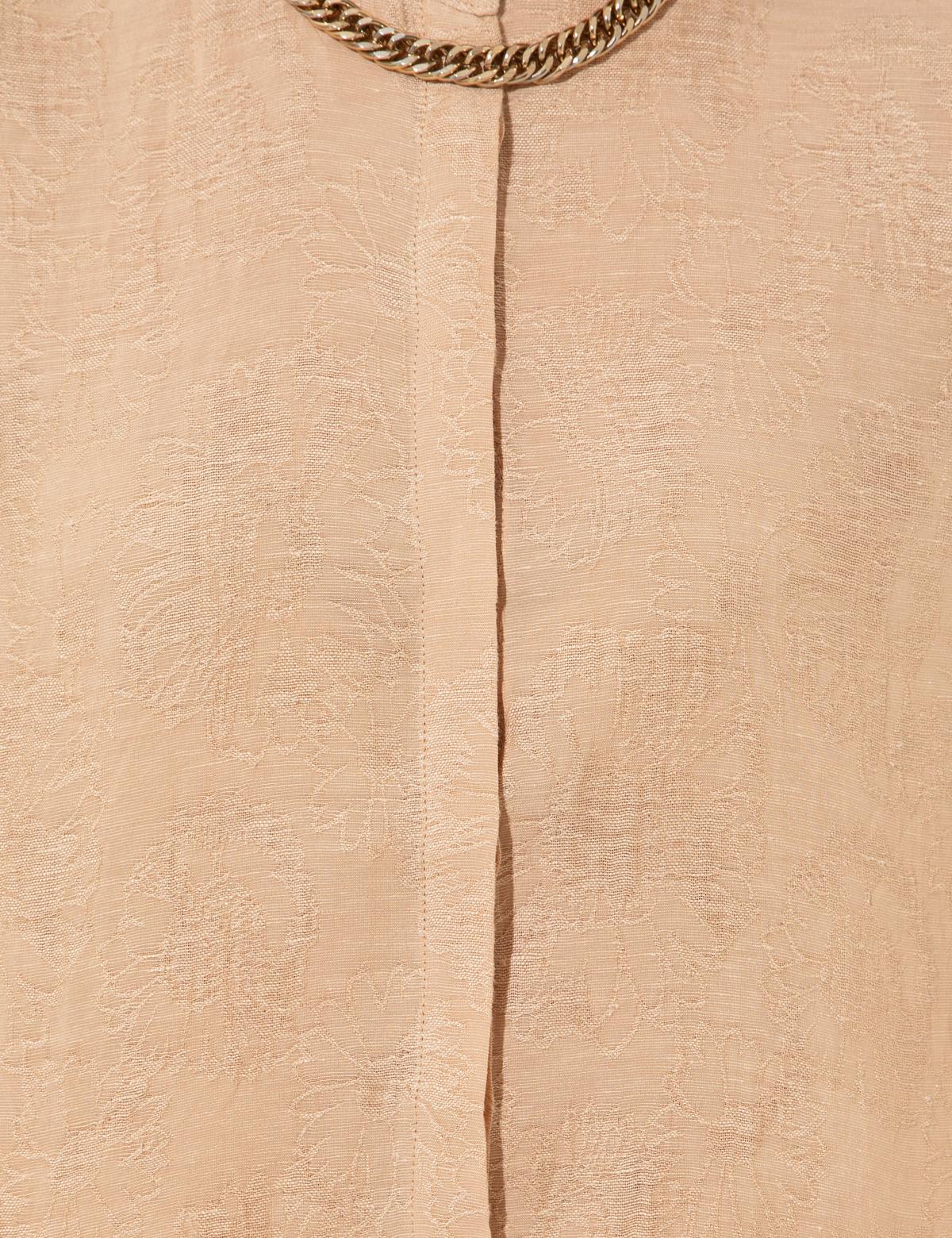 Bej Keten Karışımlı Gömlek - 50247491011