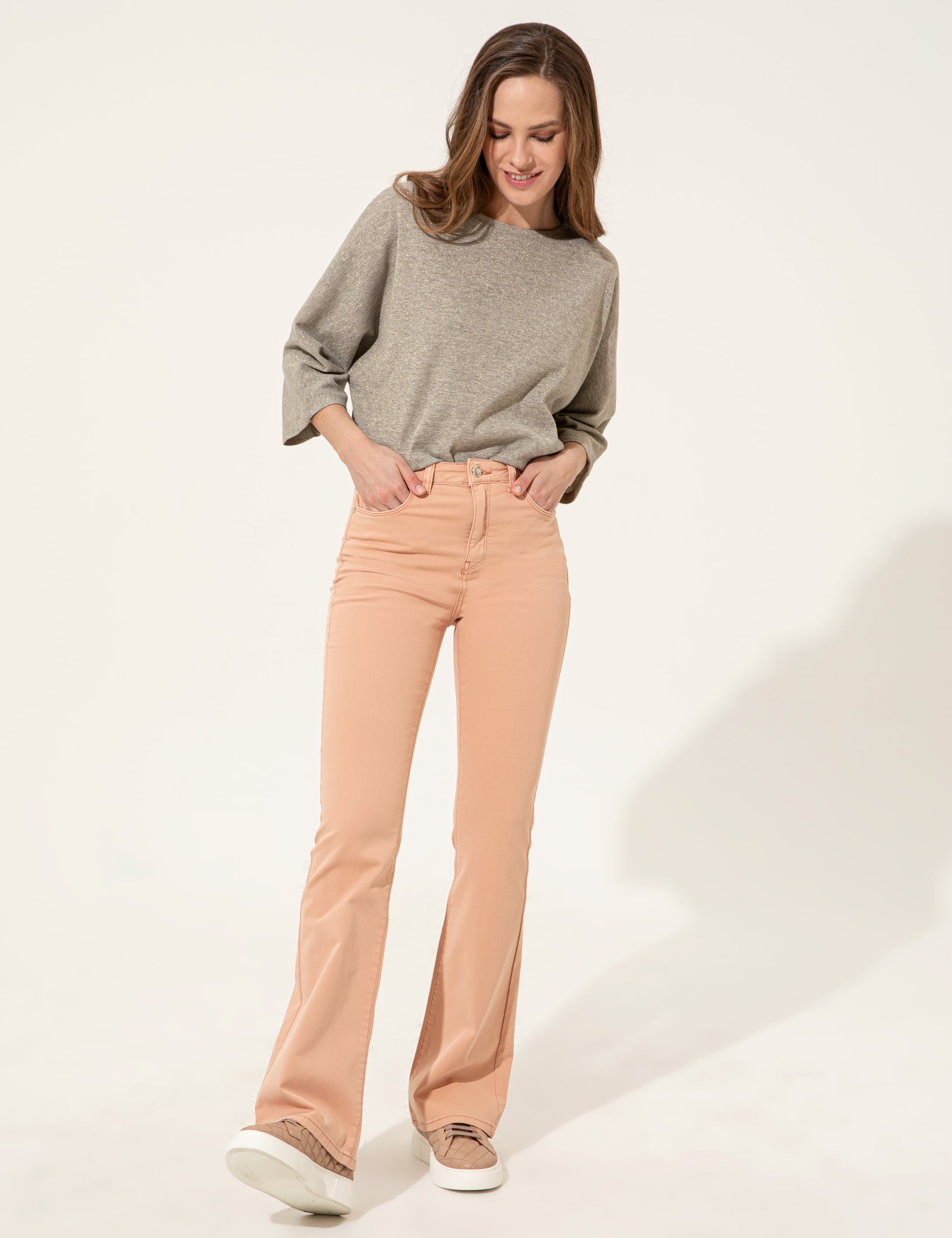 Gri Melanj Comfort Fit Tişört - Image 1