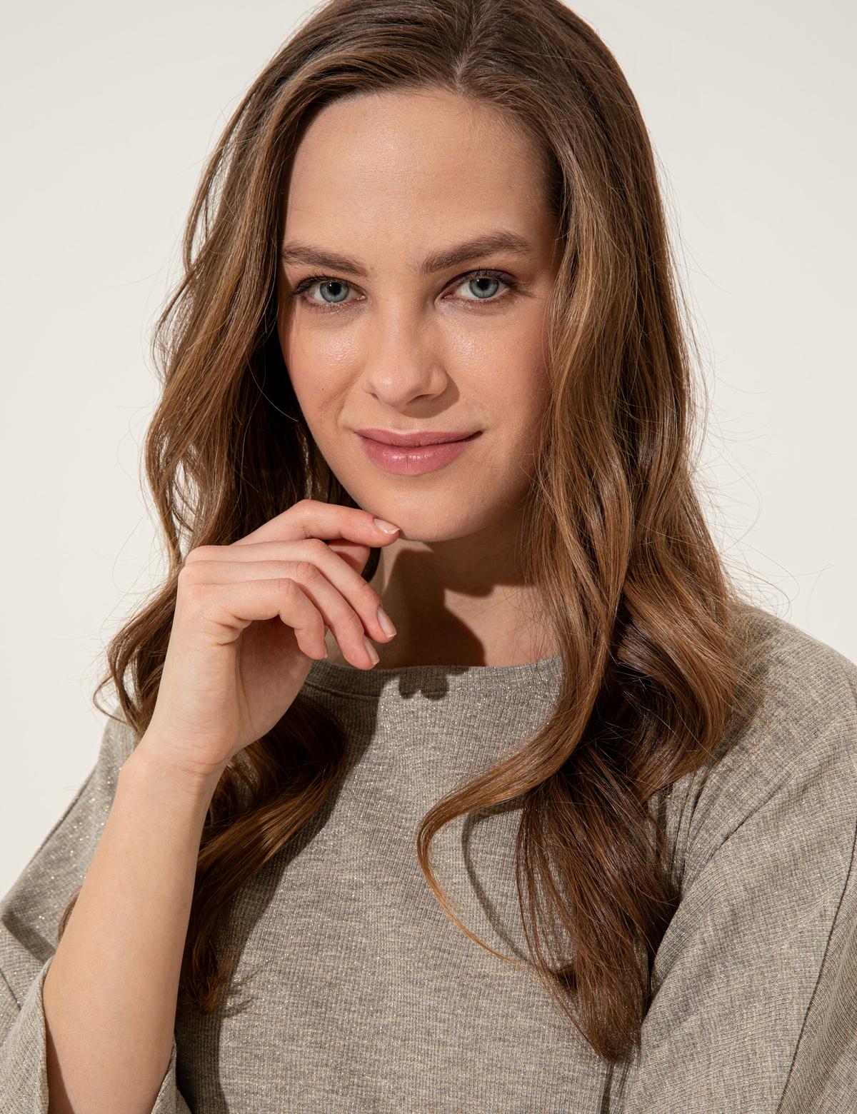 Gri Melanj Comfort Fit Tişört - 50246213003