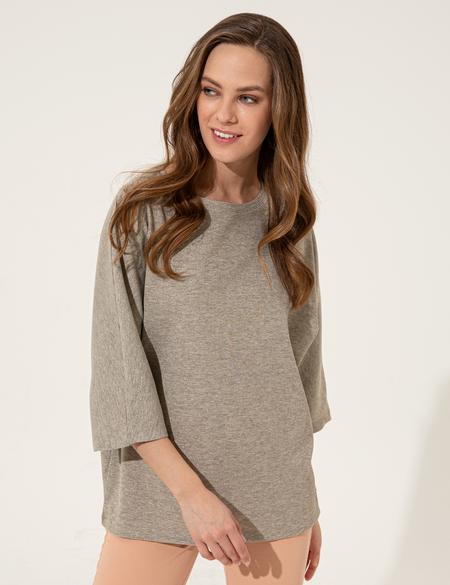 Gri Melanj Comfort Fit Tişört - 50246213003