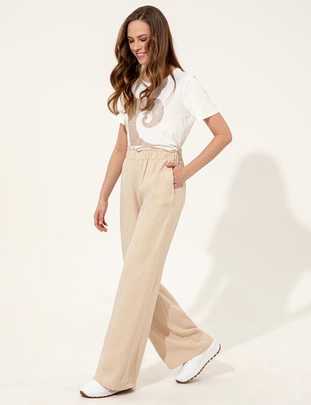 Bej Dad Fit Kanvas Pantolon - 50246188028