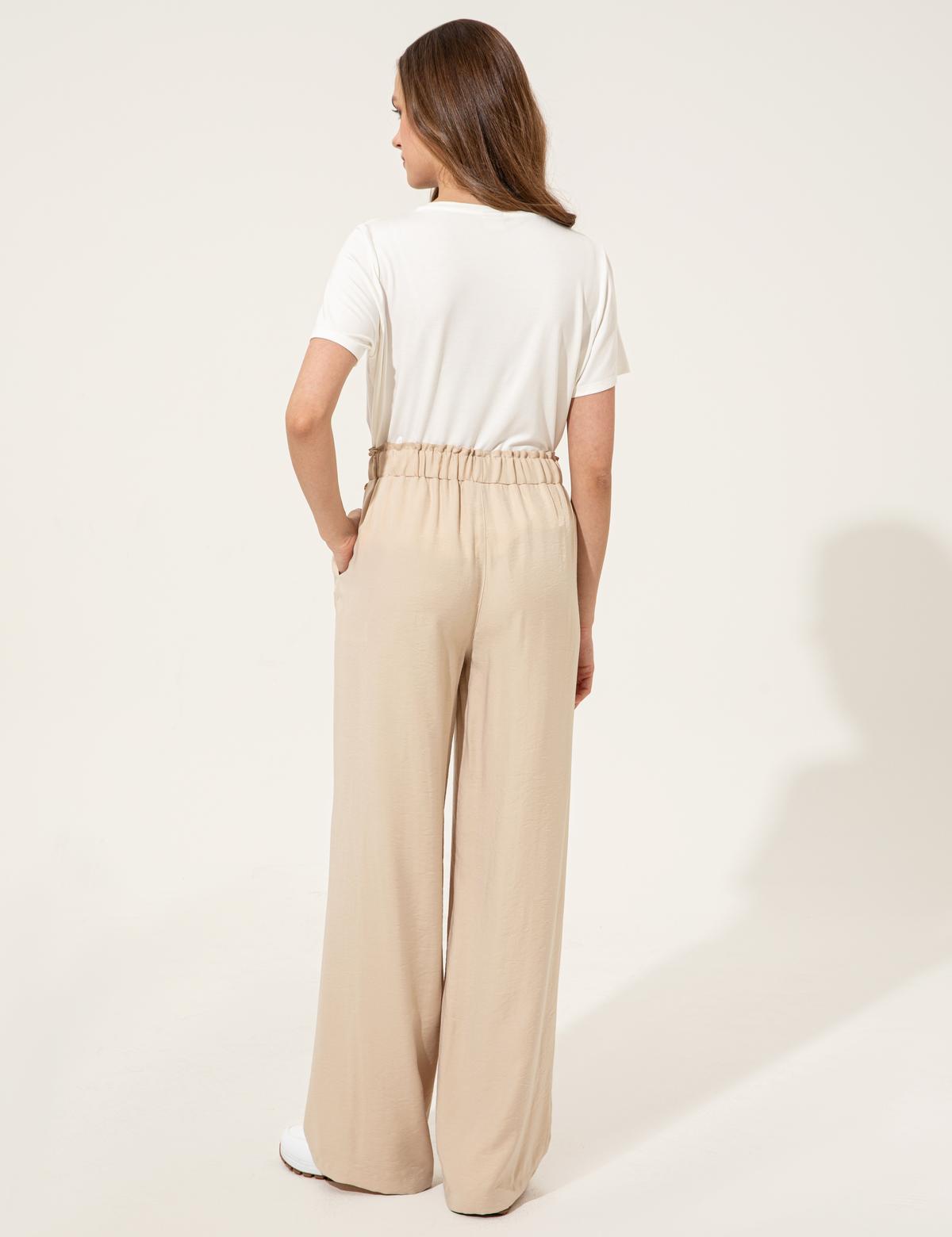 Bej Dad Fit Kanvas Pantolon - 50246188028