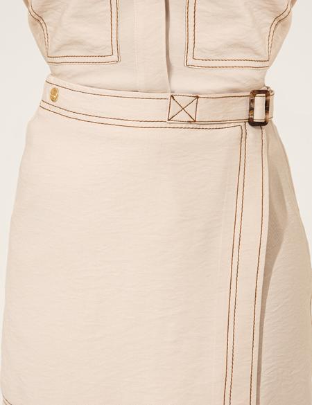 Krem A Kesim Şort Etek - 50247487003