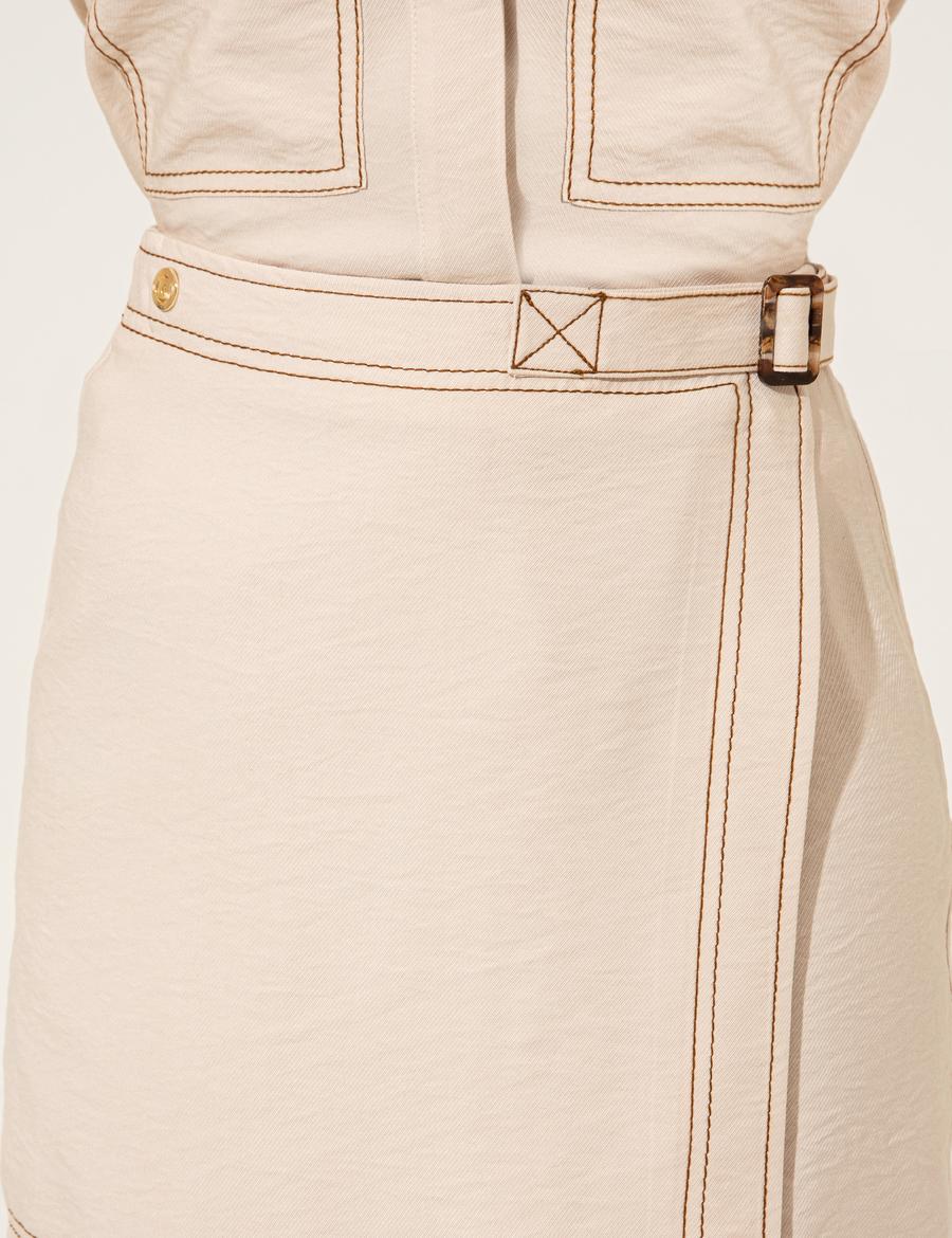 Krem A Kesim Şort Etek