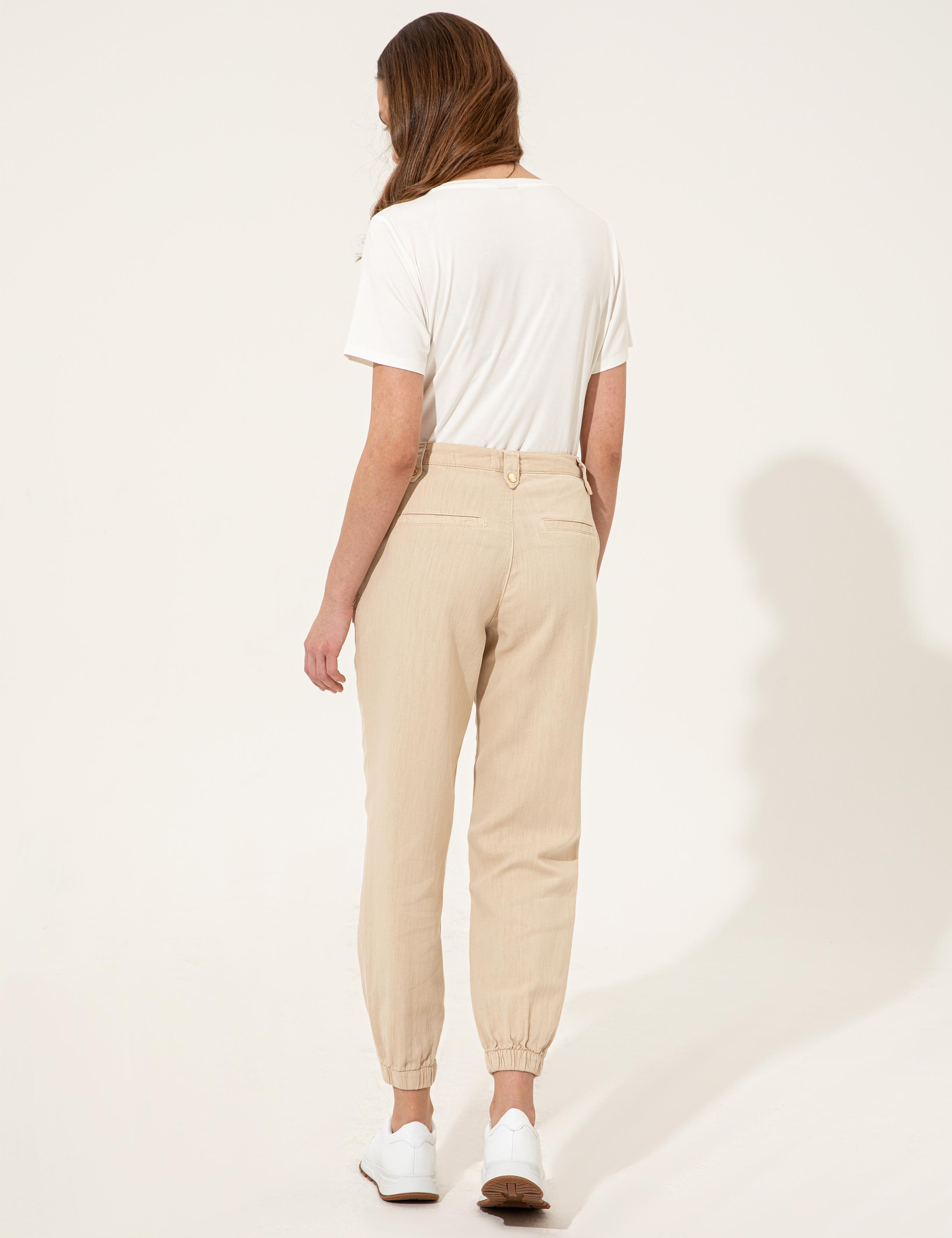 Bej Jogger Fit Kanvas Pantolon