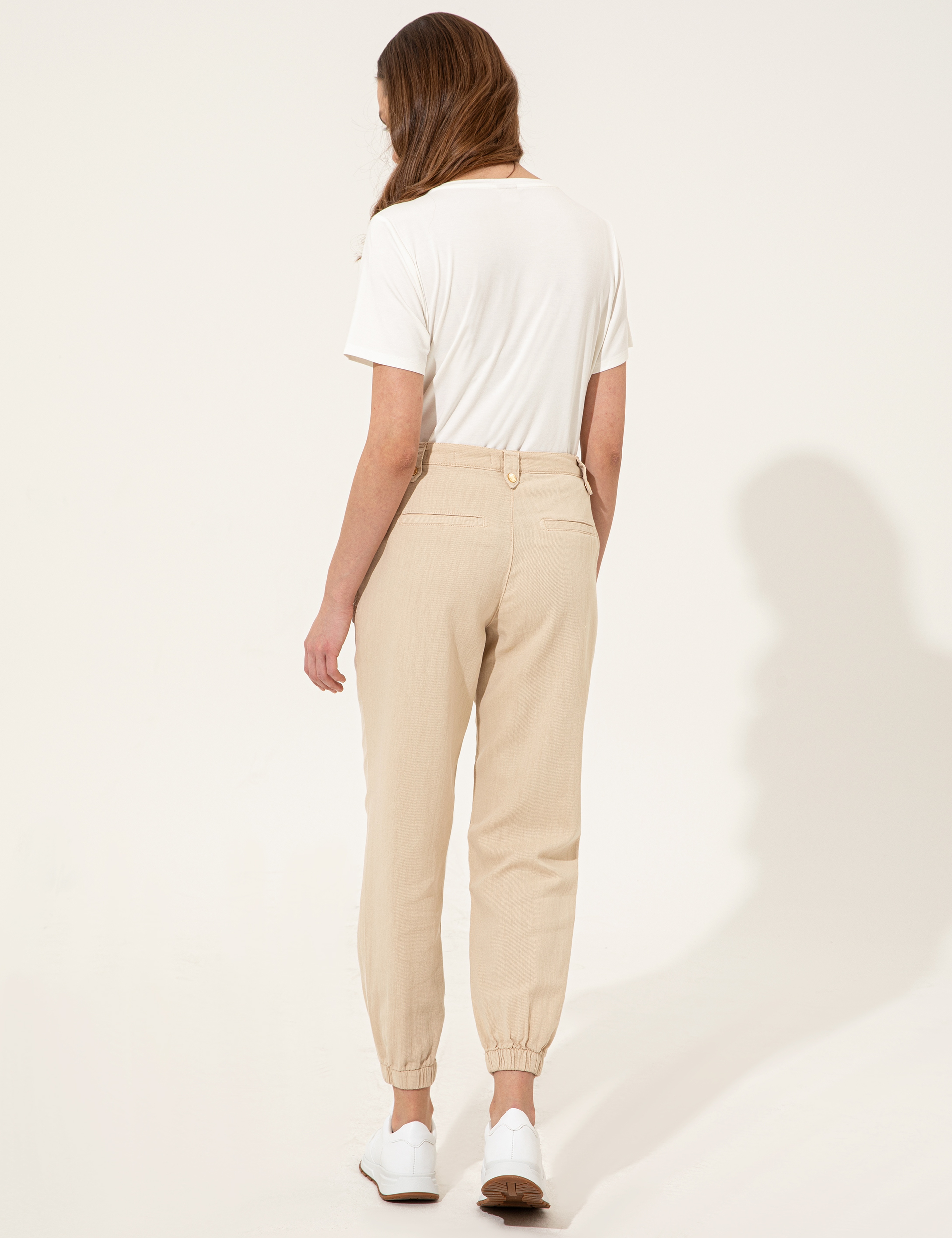 Bej Jogger Fit Kanvas Pantolon - Image 5