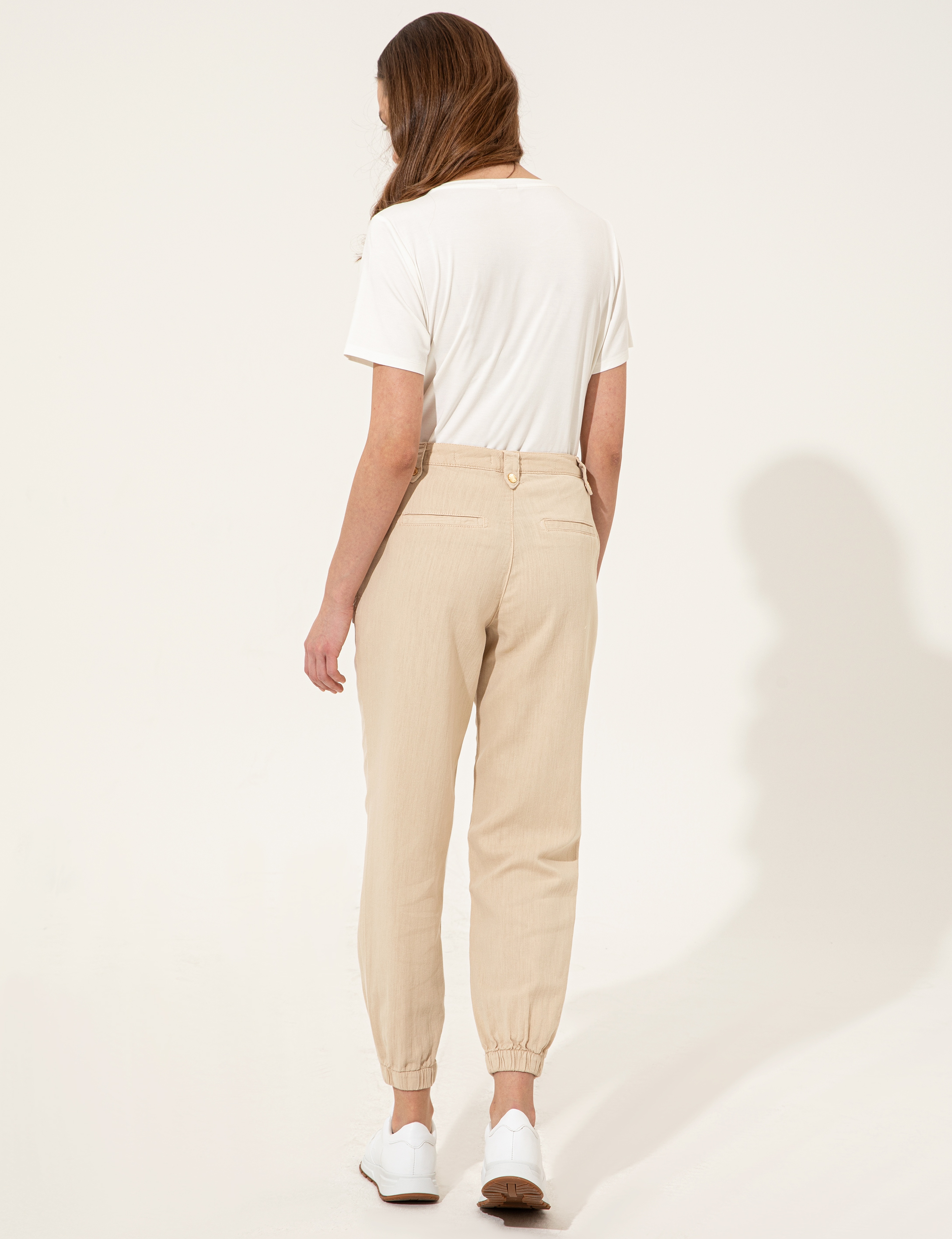 Bej Jogger Fit Kanvas Pantolon