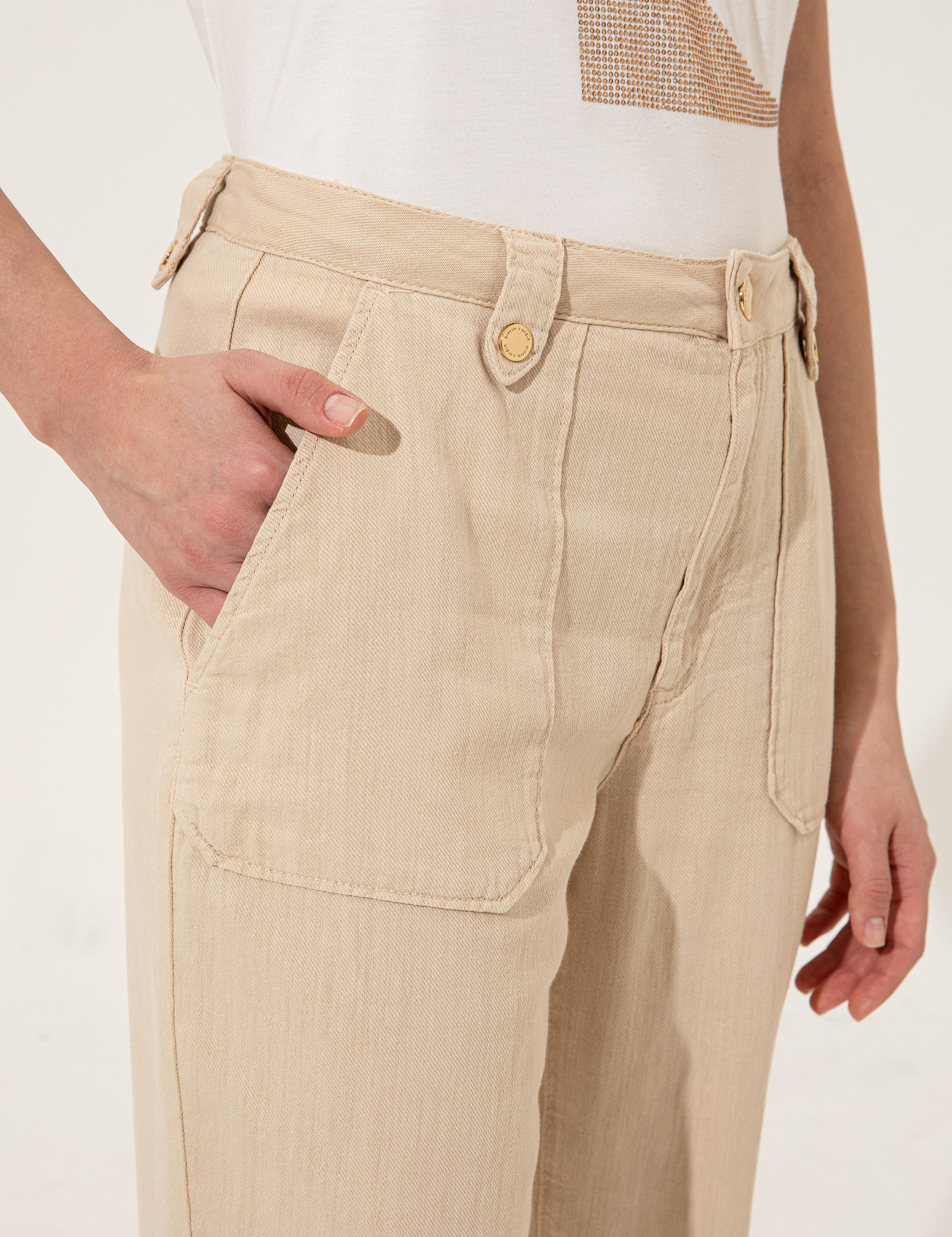 Bej Jogger Fit Kanvas Pantolon