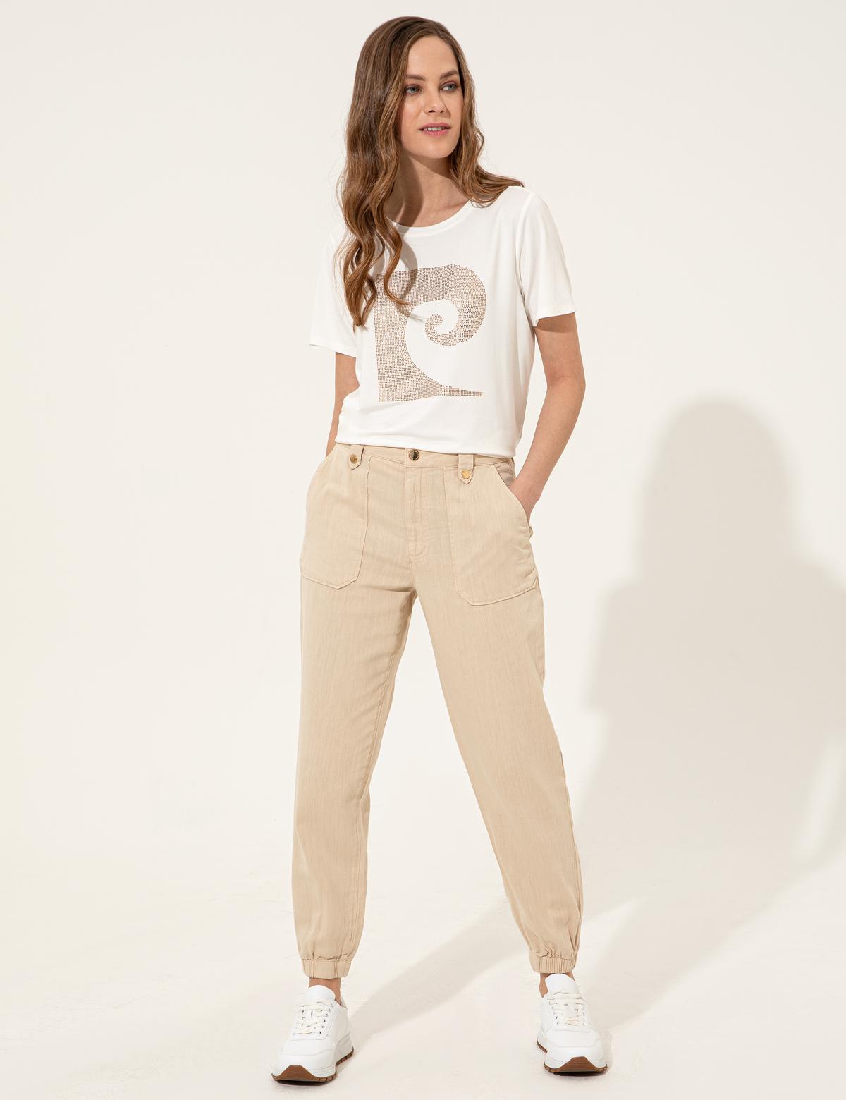 Bej Jogger Fit Kanvas Pantolon