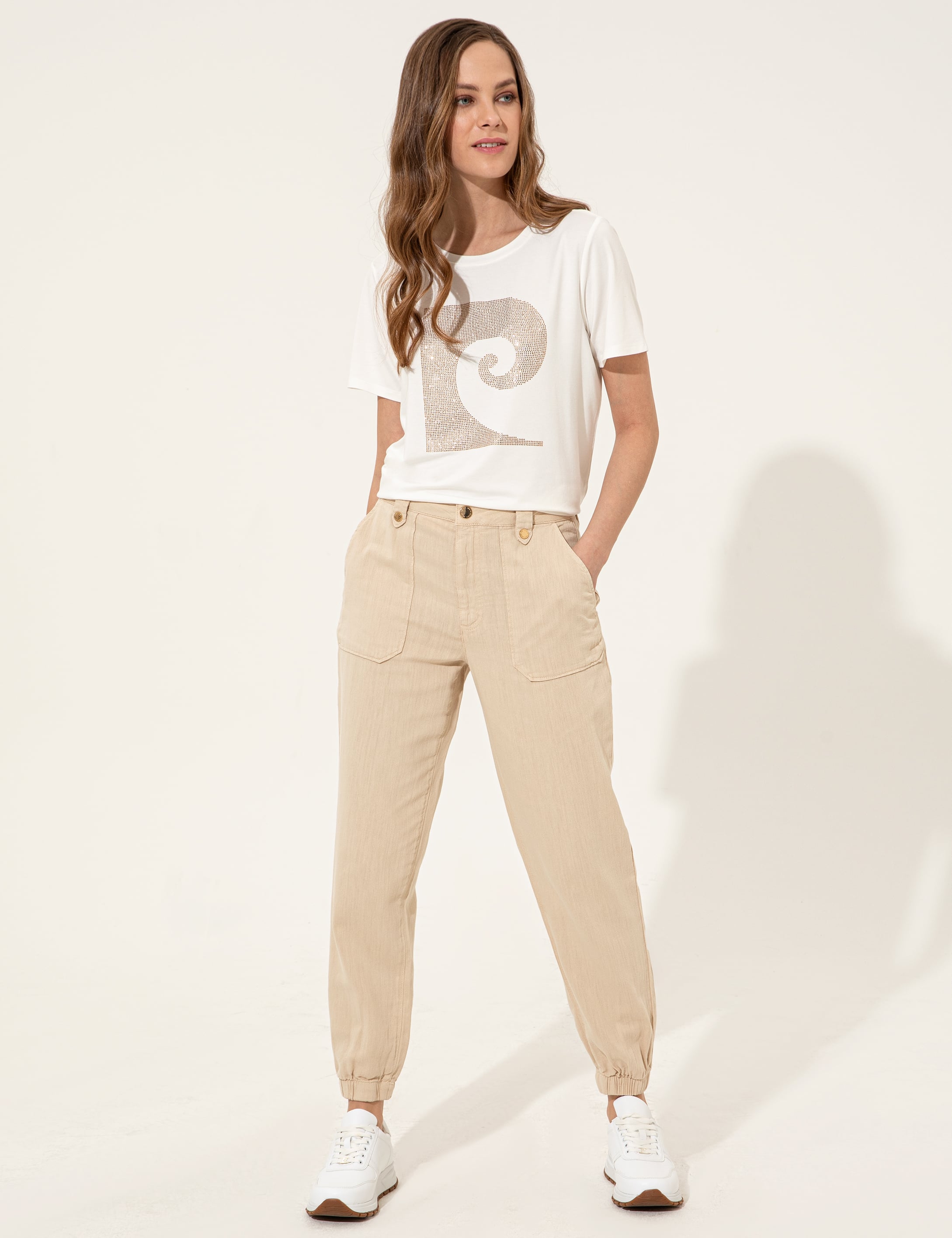 Bej Jogger Fit Kanvas Pantolon