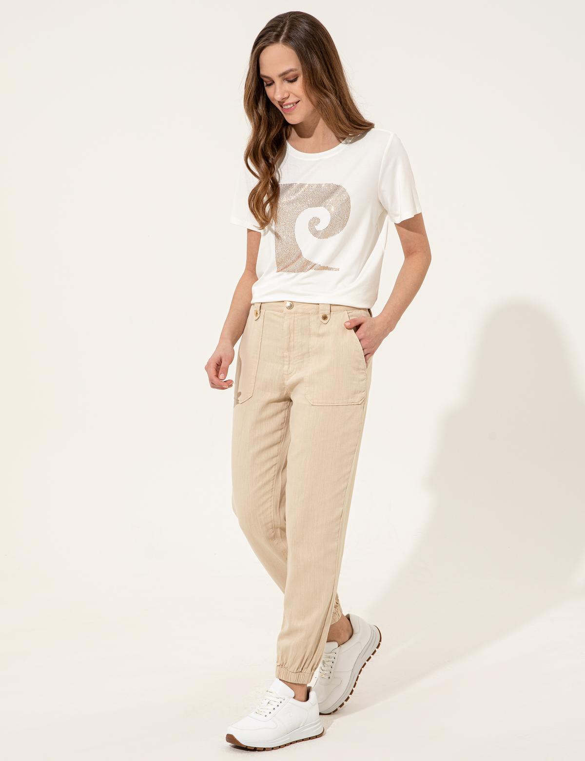 Bej Jogger Fit Kanvas Pantolon - 50246729011