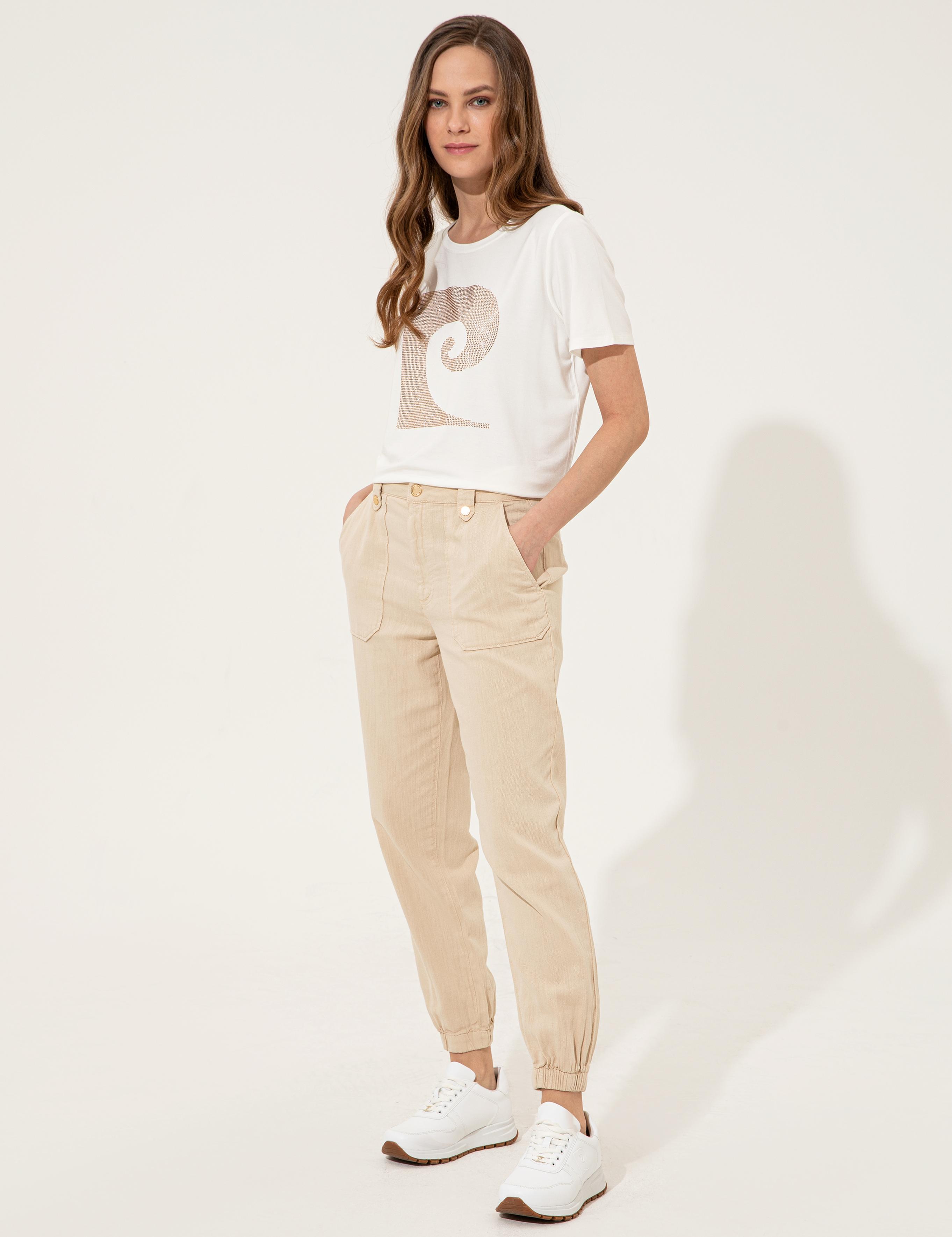 Bej Jogger Fit Kanvas Pantolon