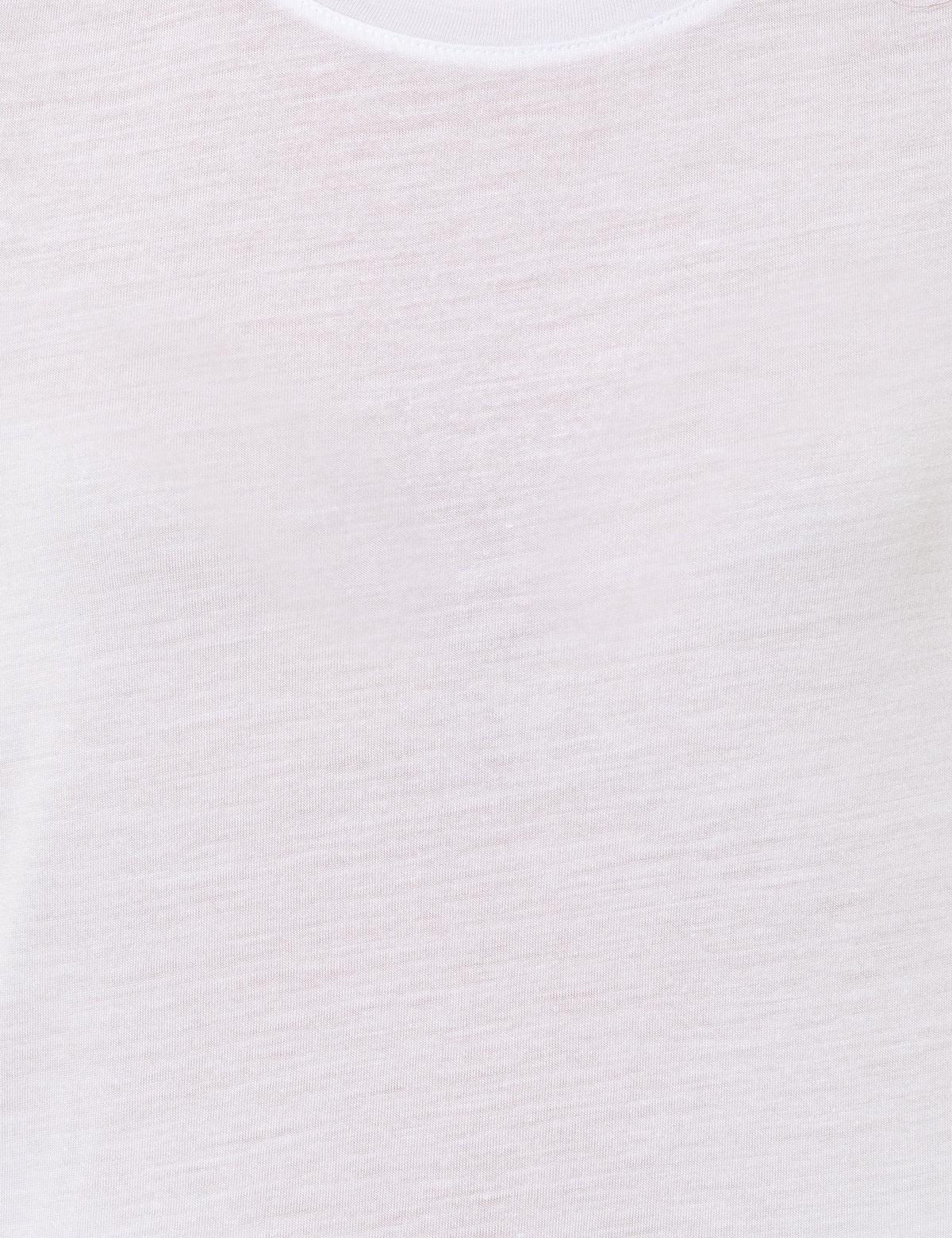 Beyaz Regular Fit Bisiklet Yaka Tişört - 50252126003