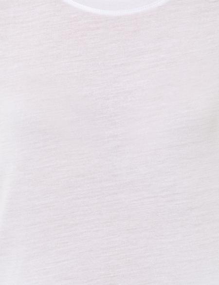 Beyaz Regular Fit Bisiklet Yaka Tişört - 50252126003