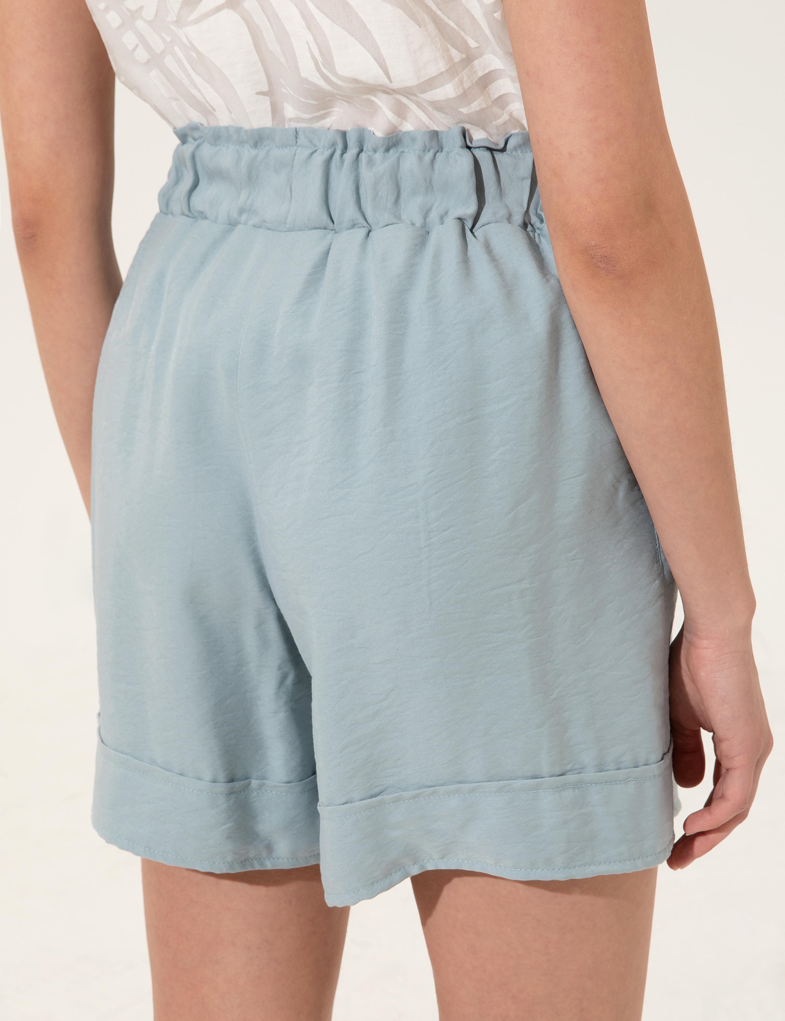 Mint Yüksek Bel Bermuda Şort