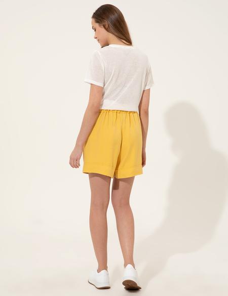Sarı Yüksek Bel Bermuda Şort - 50247876035