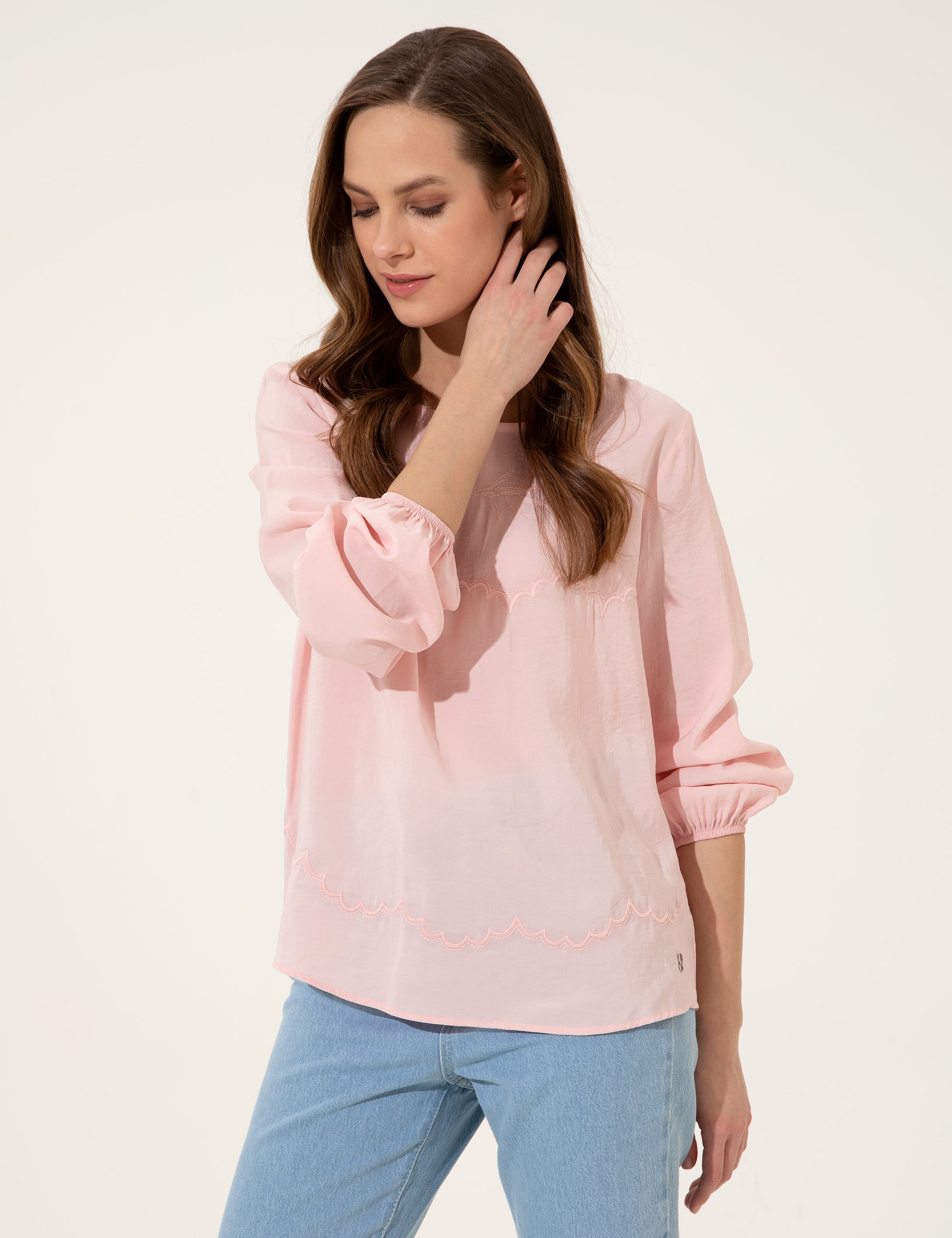 Pembe Regular Fit Bluz - Image 3