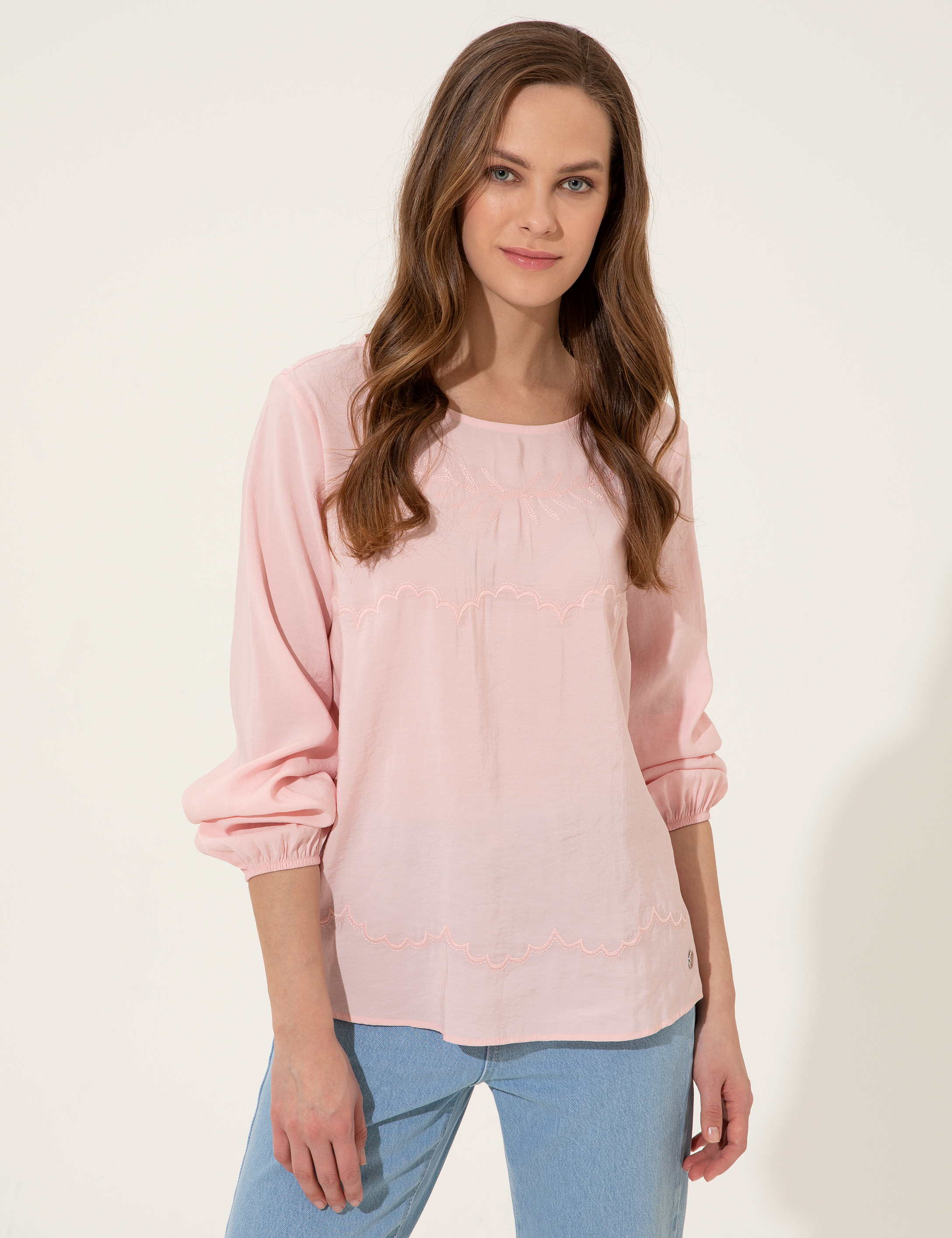 Pembe Regular Fit Bluz - Image 1