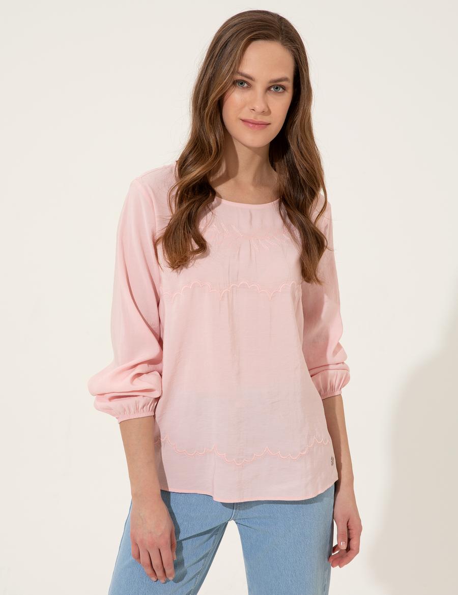 Pembe Regular Fit Bluz