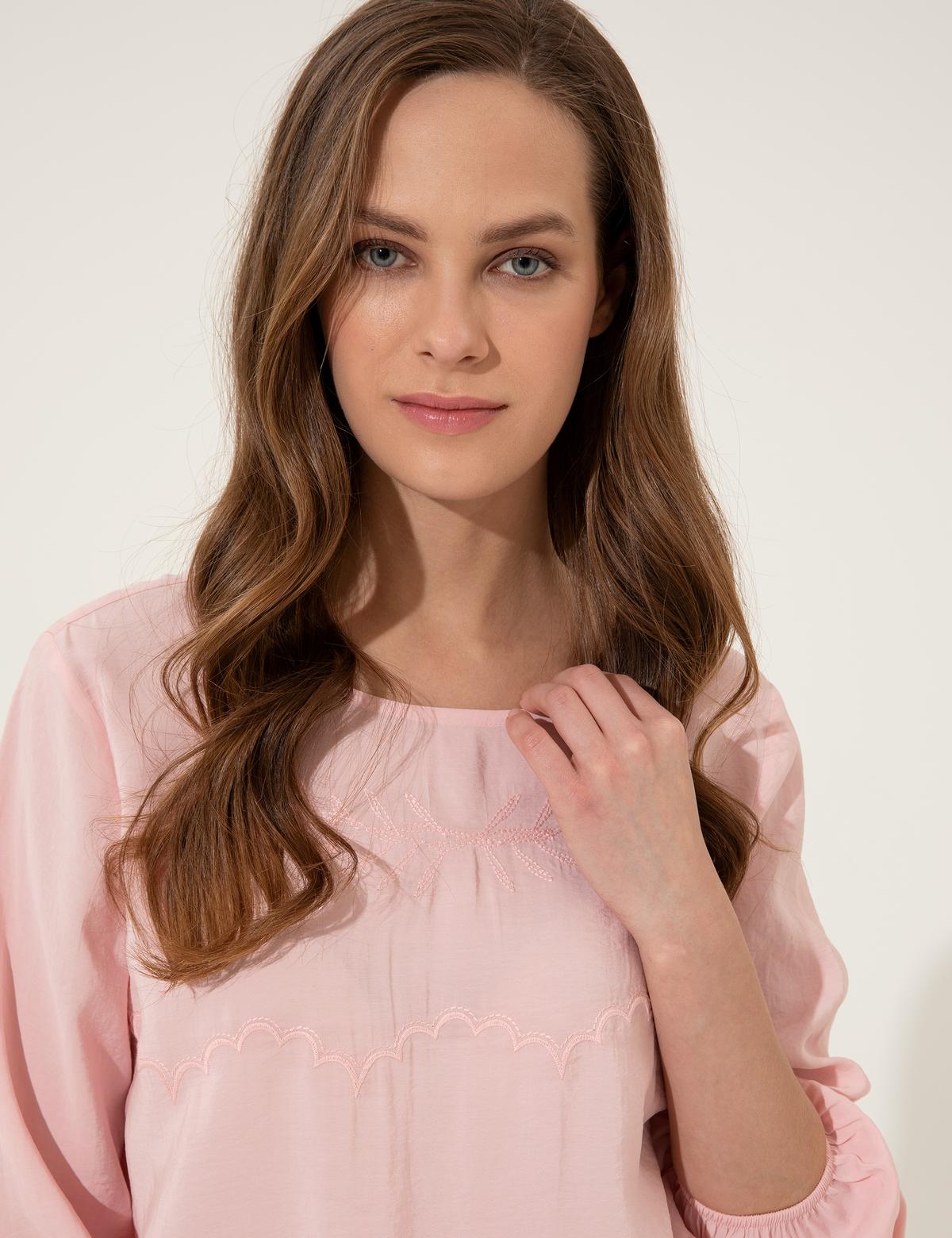 Pembe Regular Fit Bluz - 50246373033