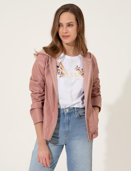 Pembe Deri Ceket - 50252517012