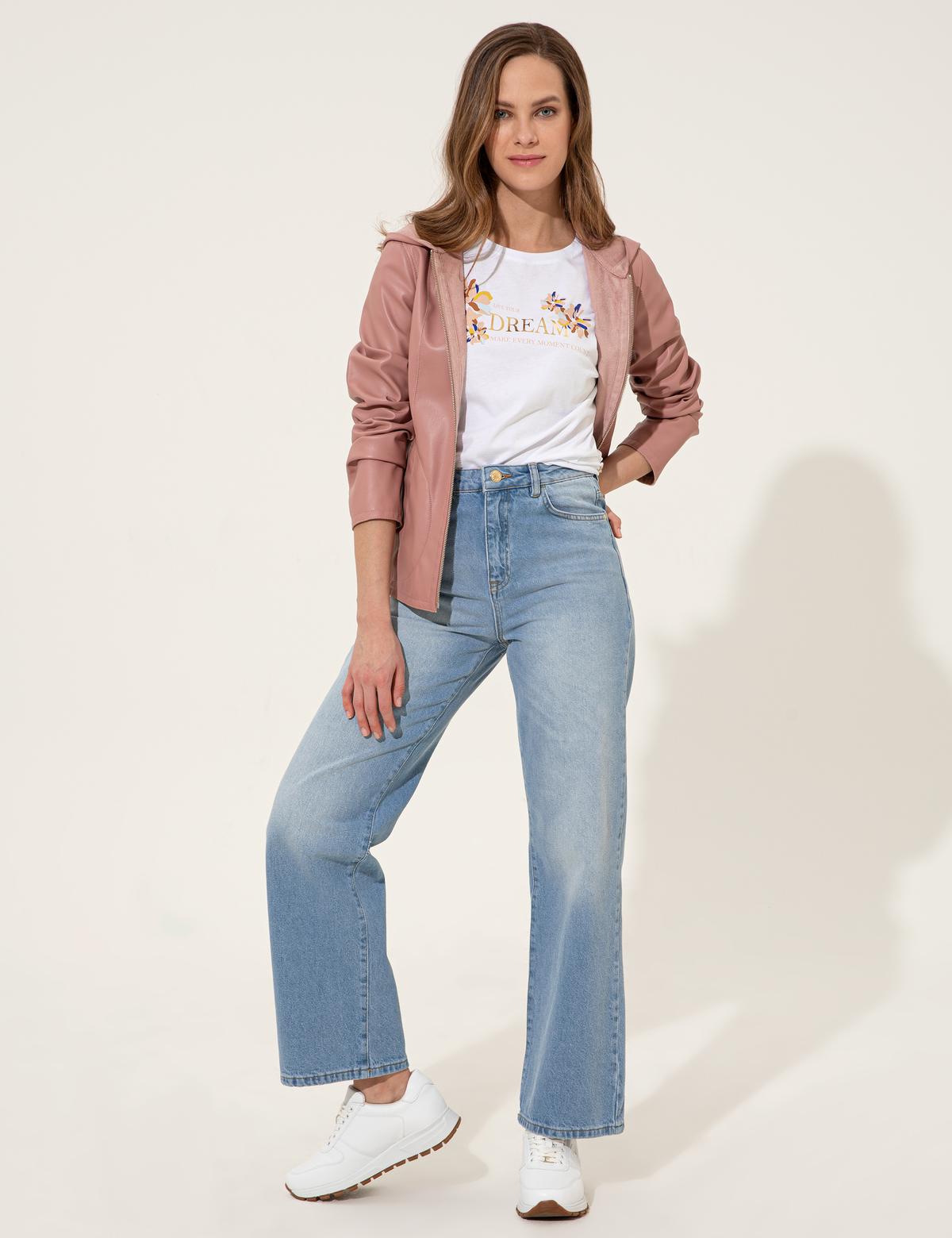 Pembe Deri Ceket - 50252517012