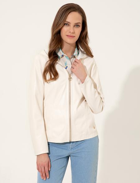 Bej Deri Ceket - 50252517003