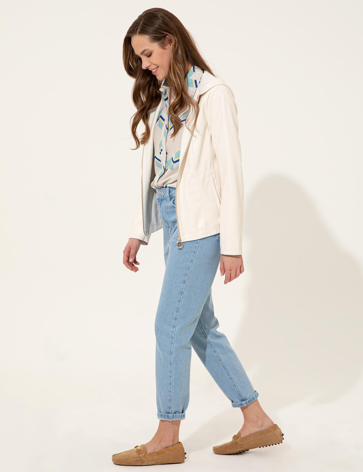 Bej Deri Ceket - 50252517003