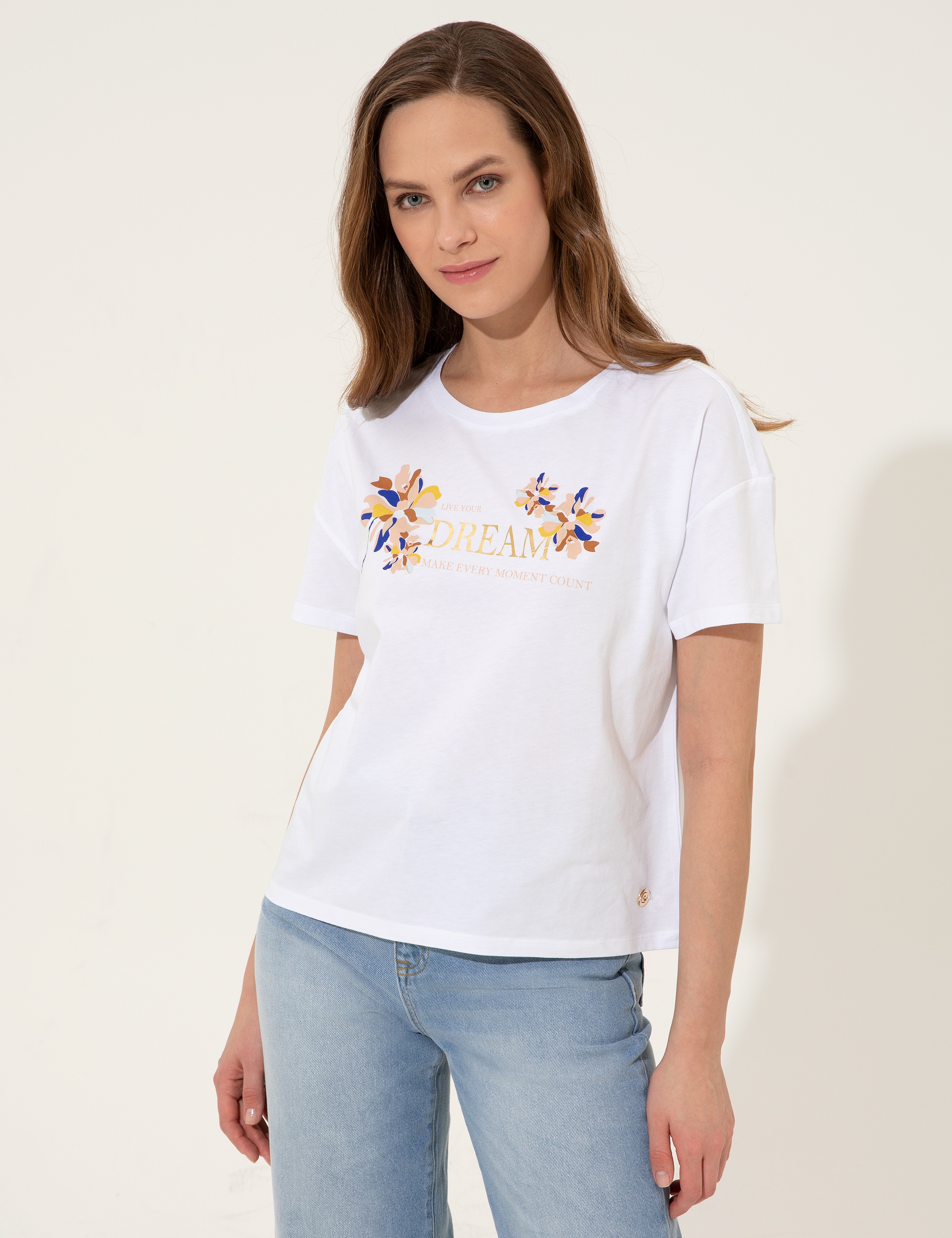 Beyaz Crop Top Tişört