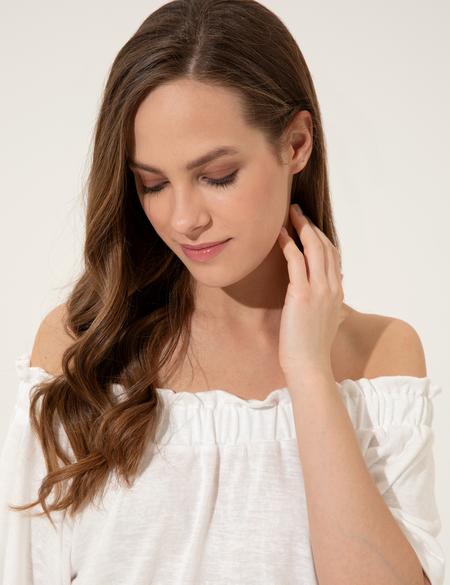 Beyaz Örme Bluz - 50248132003