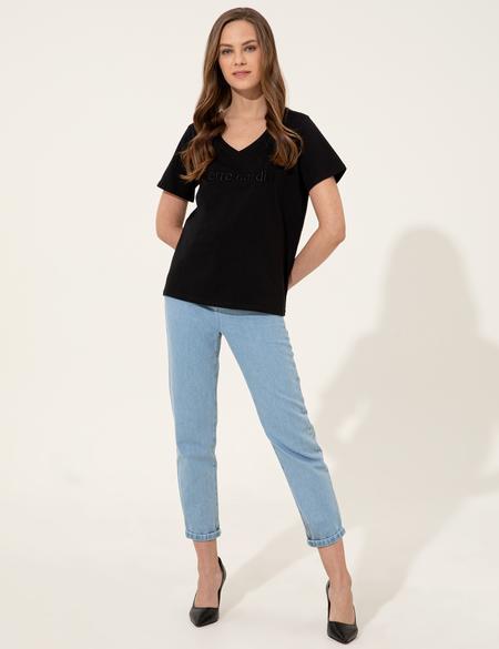 Siyah Regular Fit Tişört - 50252146020