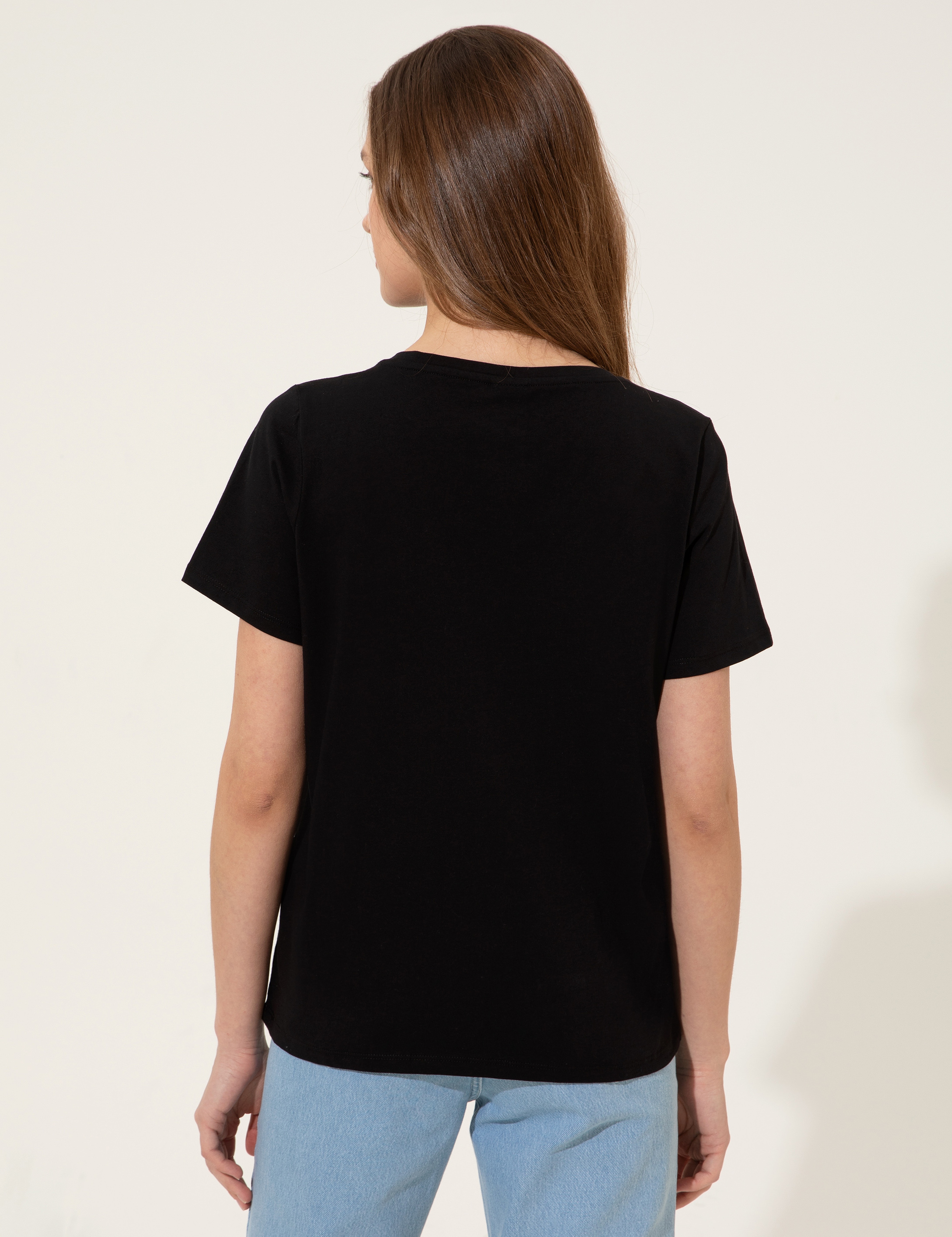 Siyah Regular Fit Tişört - Image 5