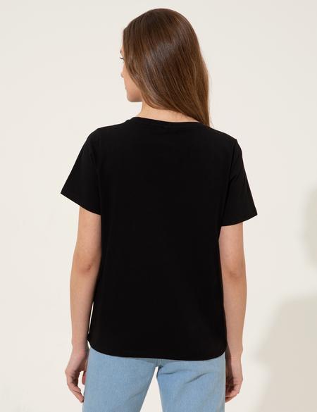 Siyah Regular Fit Tişört - 50252146020