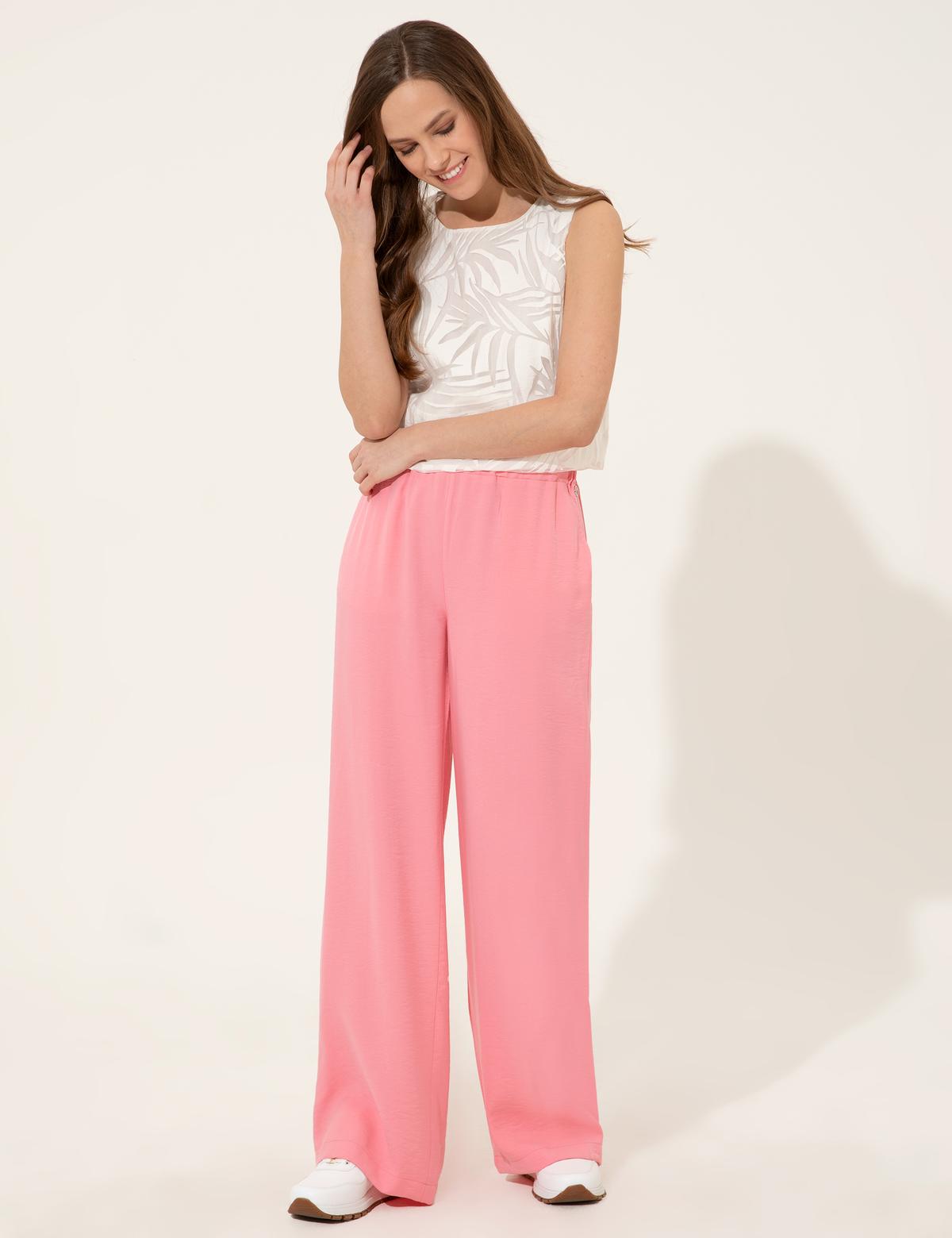 Fuşya Dad Fit Kanvas Pantolon - 50246188019