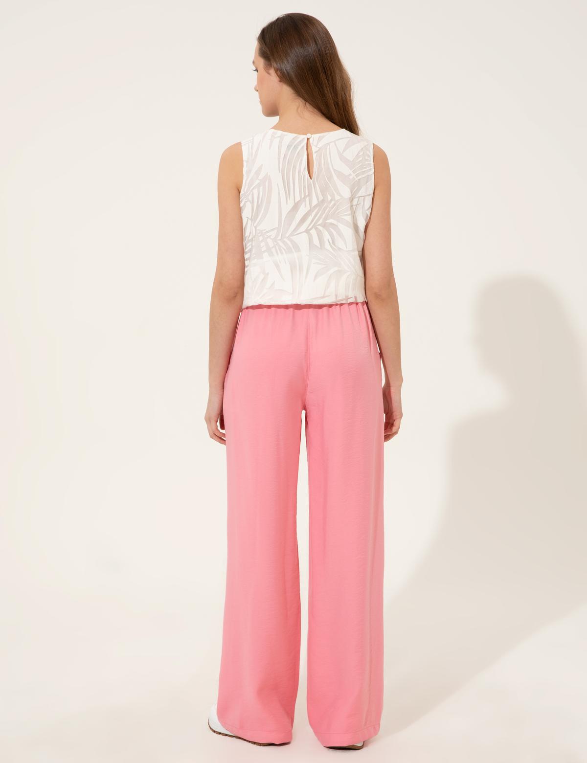 Fuşya Dad Fit Kanvas Pantolon - 50246188019