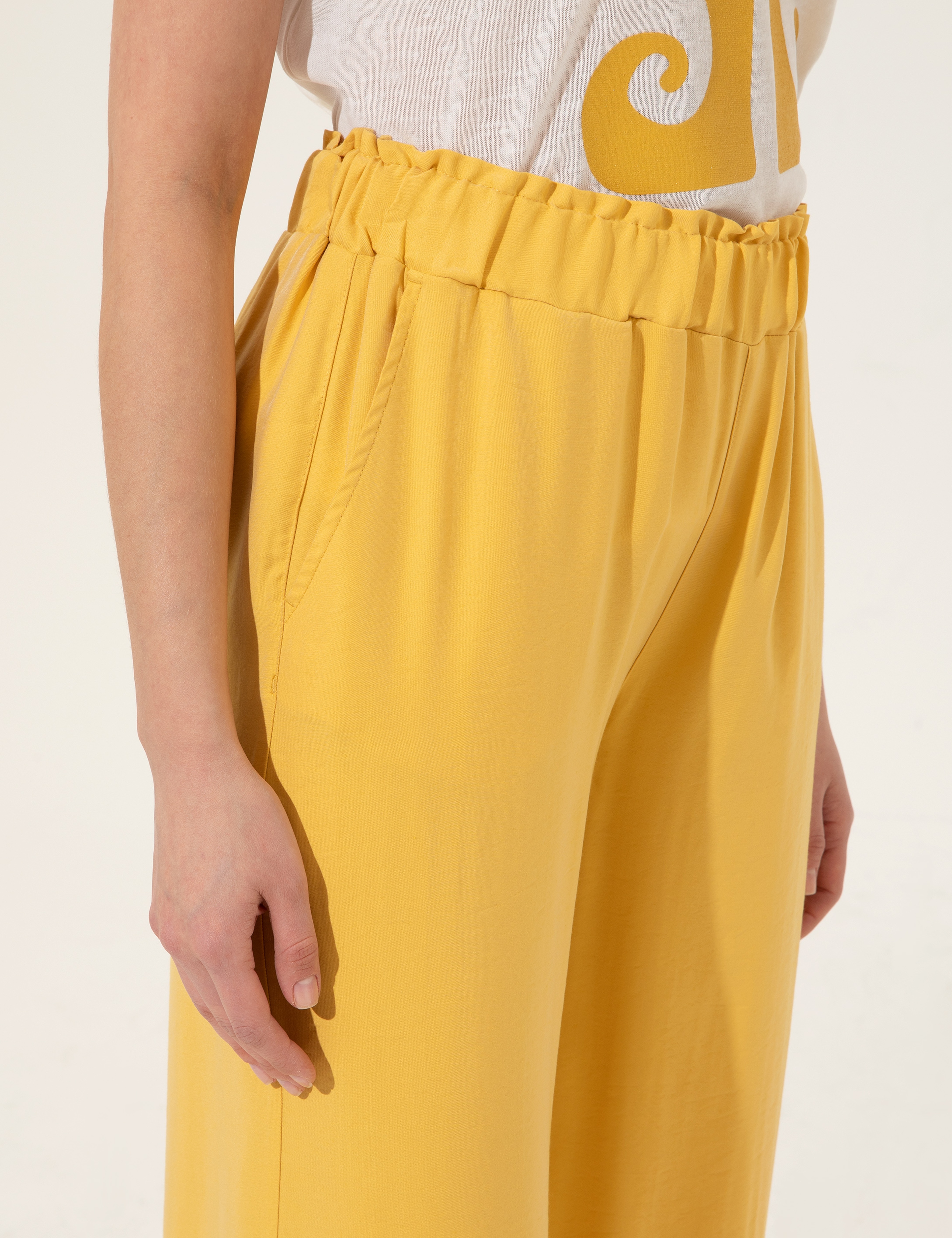 Neon Sarı Dad Fit Kanvas Pantolon - Image 6