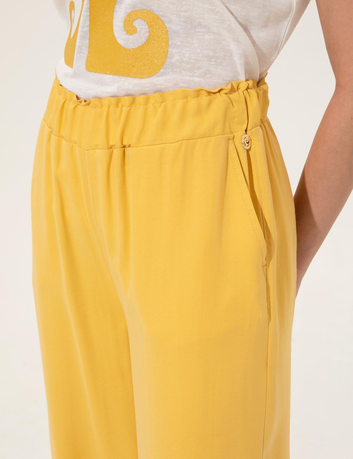 Neon Sarı Dad Fit Kanvas Pantolon - 50246188039