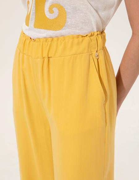 Neon Sarı Dad Fit Kanvas Pantolon - 50246188039