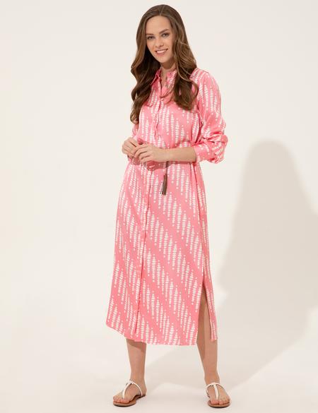 Pembe Comfort Fit Gömlek Elbise - 50247258018