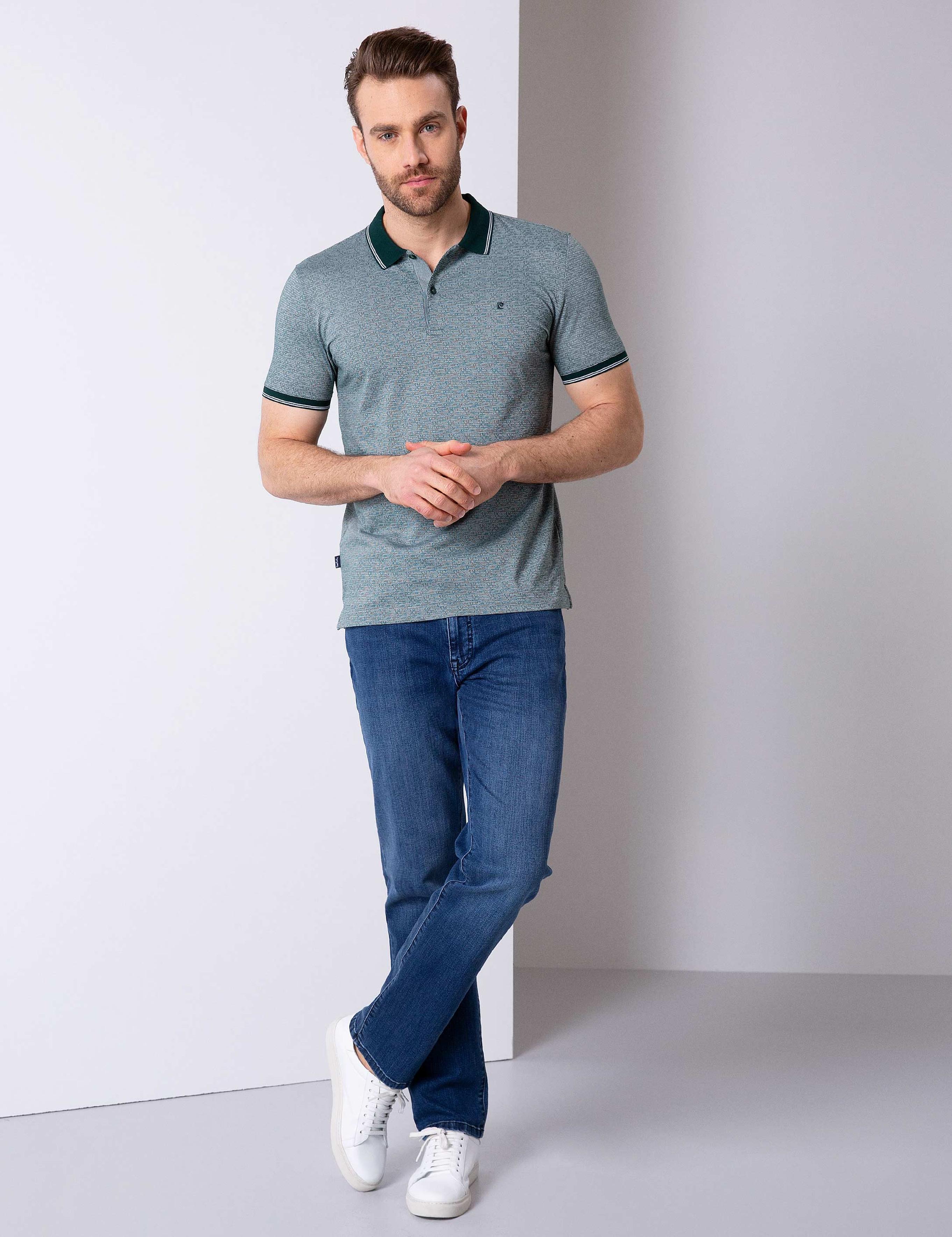 Koyu Yeşil Slim Fit Polo Yaka T-Shirt