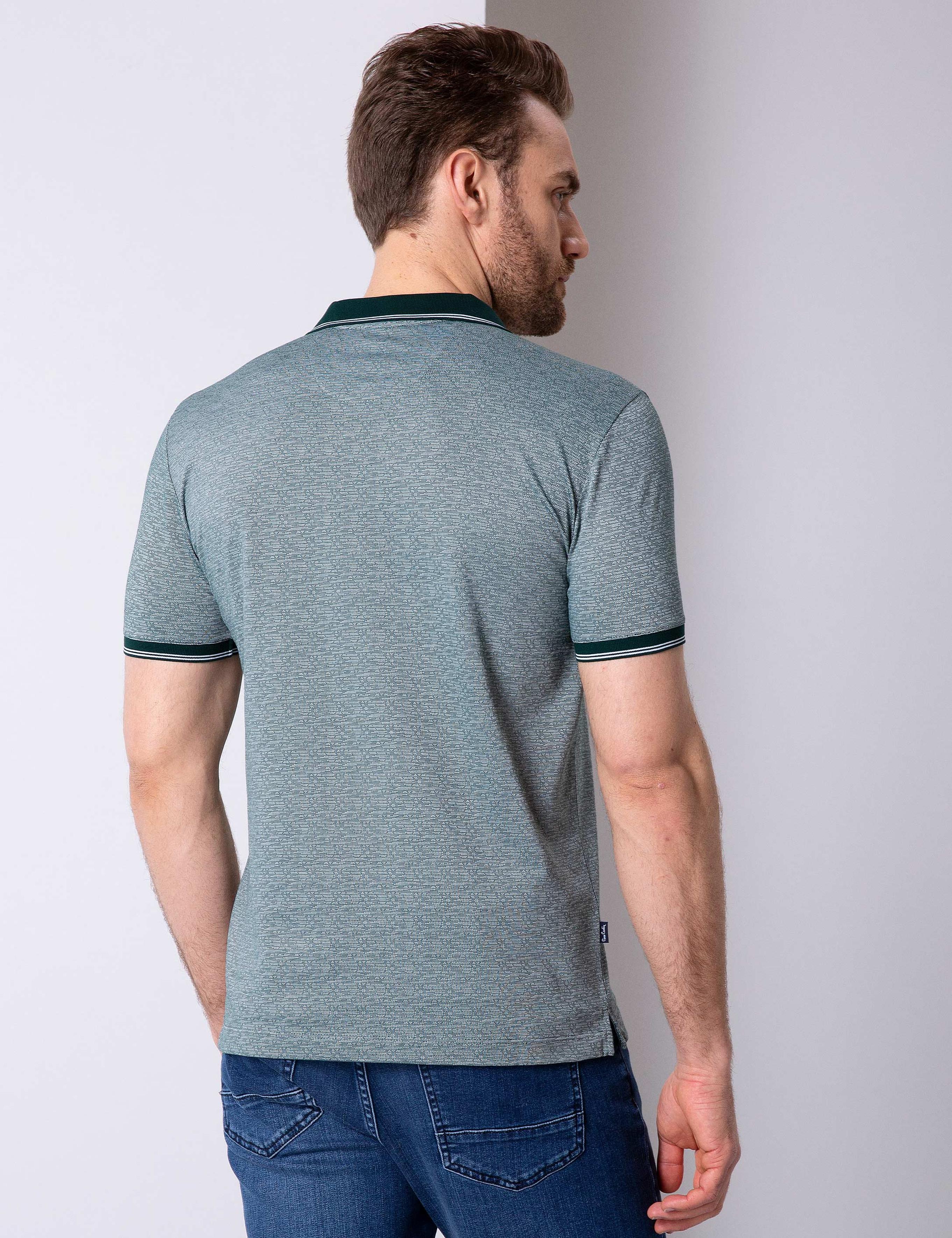 Koyu Yeşil Slim Fit Polo Yaka T-Shirt