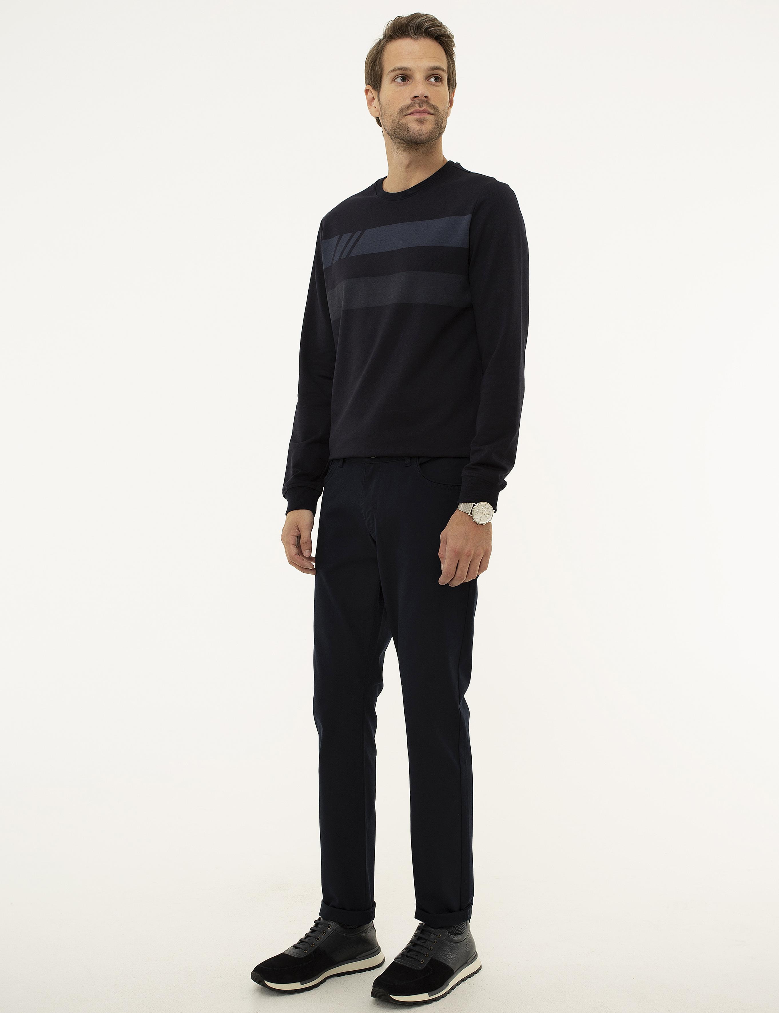 Lacivert Slim Fit Chino Pantolon