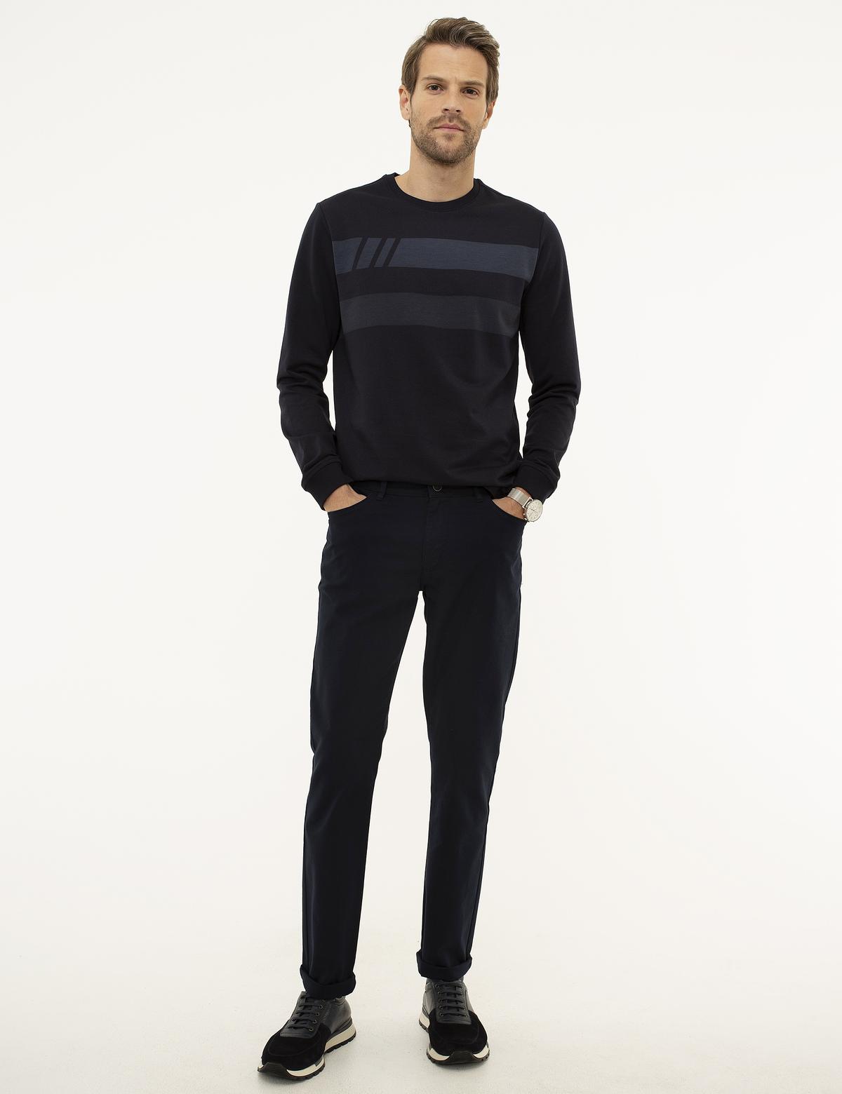 Lacivert Slim Fit Chino Pantolon