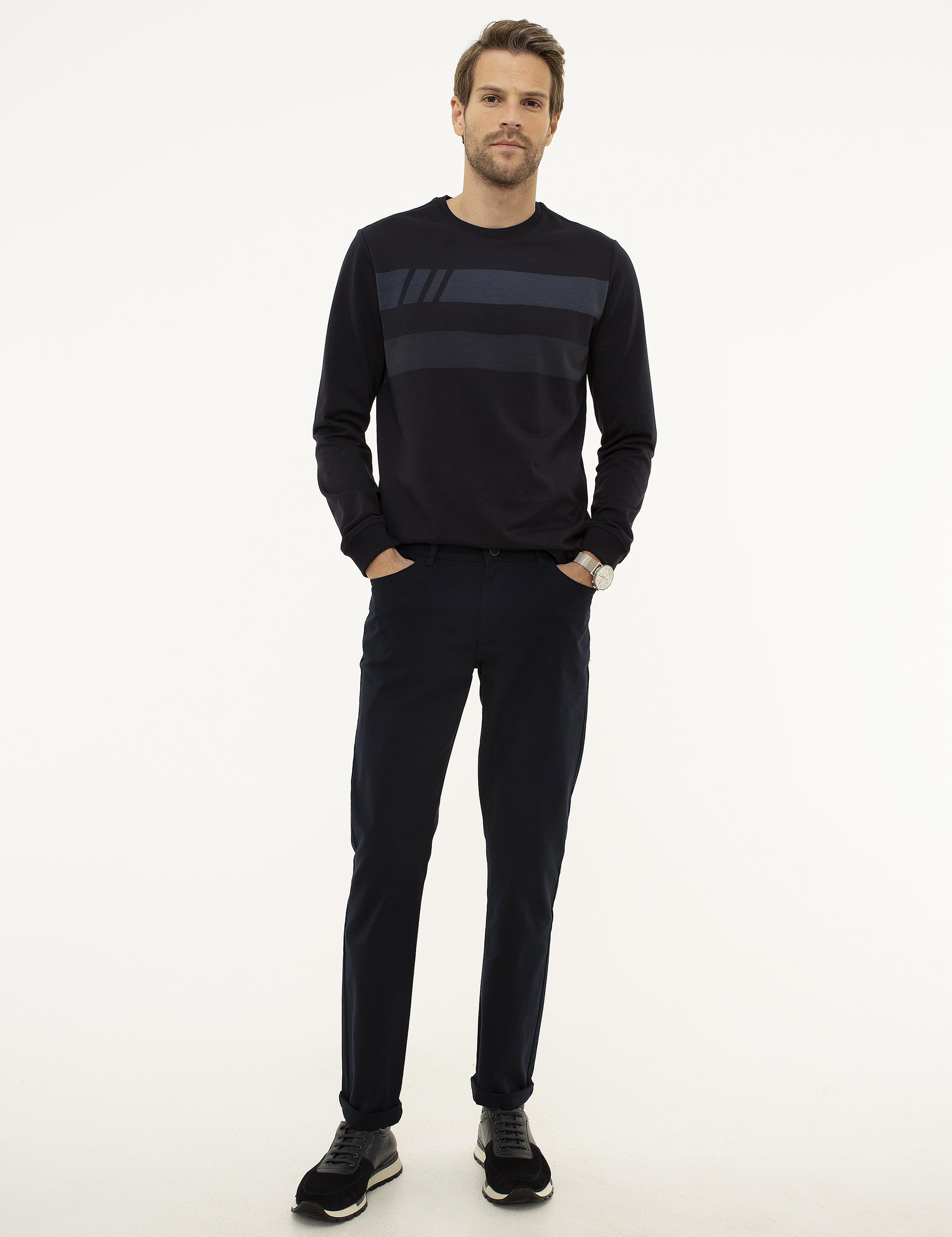 Lacivert Slim Fit Chino Pantolon